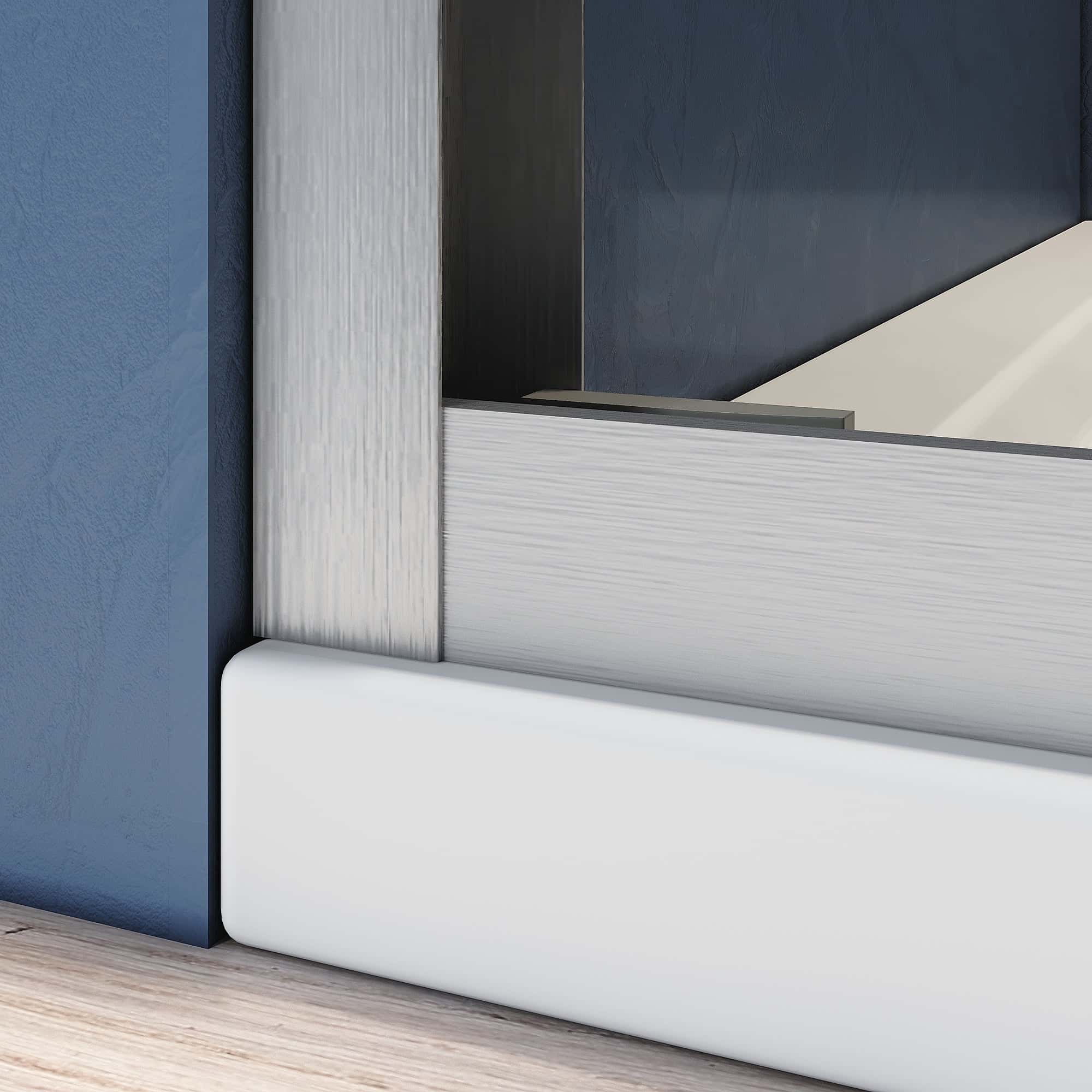 Sliding Glass Tub Door 56-60"W x 57"H, Brushed Nickel Semi Frameless Double Bathtub Door, Certified Thick Clear Clear Tempered Glass, 304 Stainless Steel Handles.