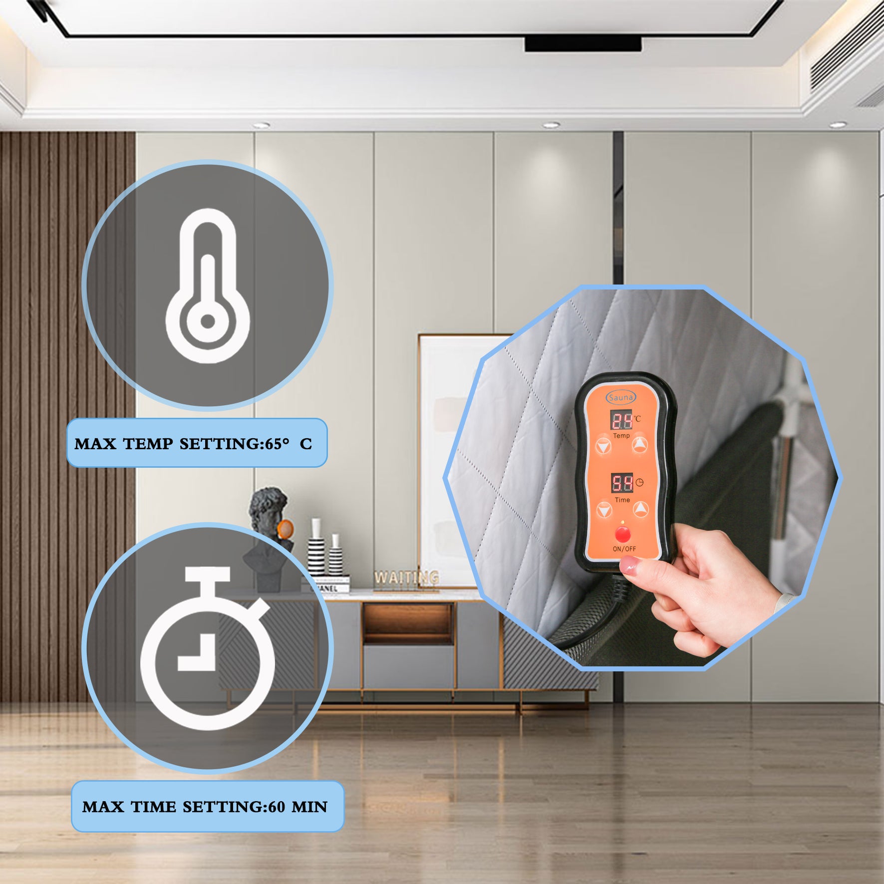 Portable Gothic Roof Plus Type Full Size Far Infrared Sauna tent. Spa, Detox ,Therapy and Relaxation at home.Larger Space,Stainless Steel Pipes Connector Easy to Install. FCC Certification--Black