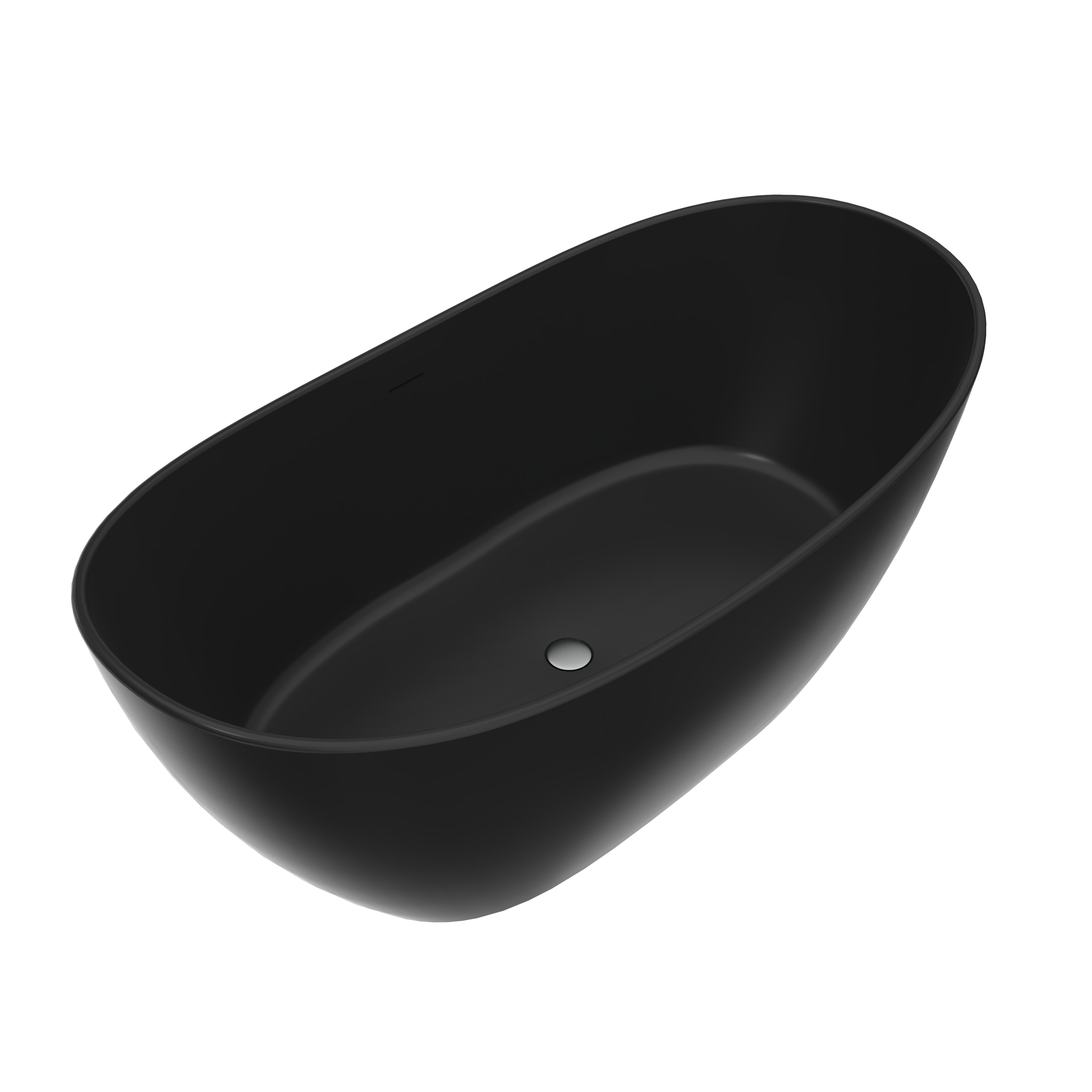 65-inch artificial stone freestanding bathtub, rim detail