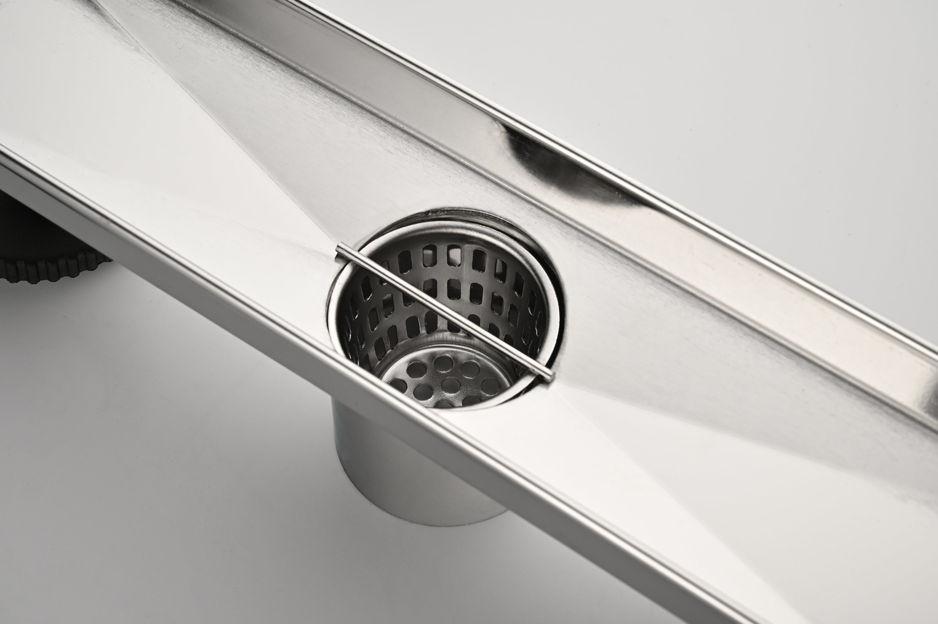 12 Inches Linear Shower Drain, Included Hair Strainer and Leveling Feet, Flange