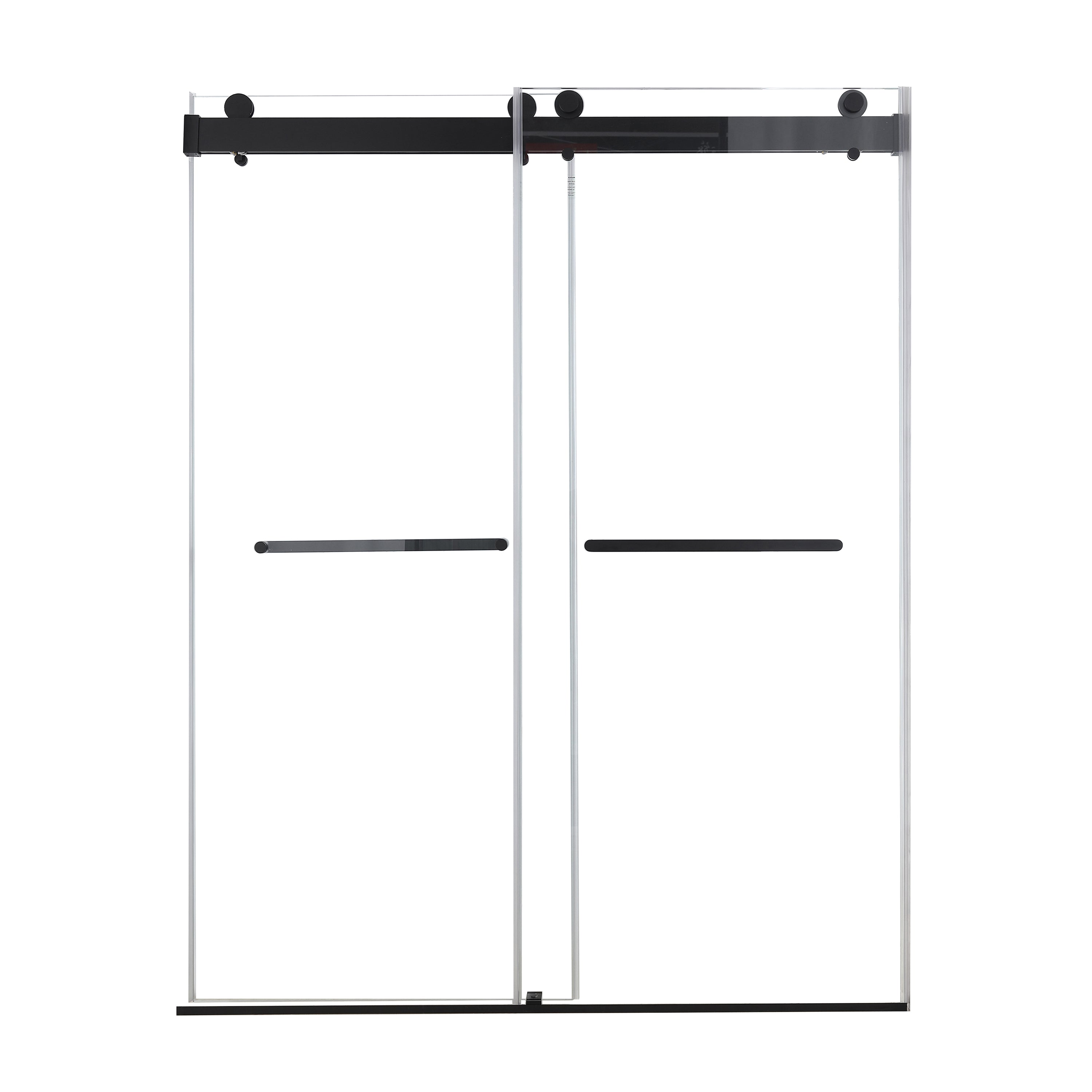 48 x 75 in Double Sliding Shower Door - 48 x 75 in / Matte Black / 5/16 in Glass view 10