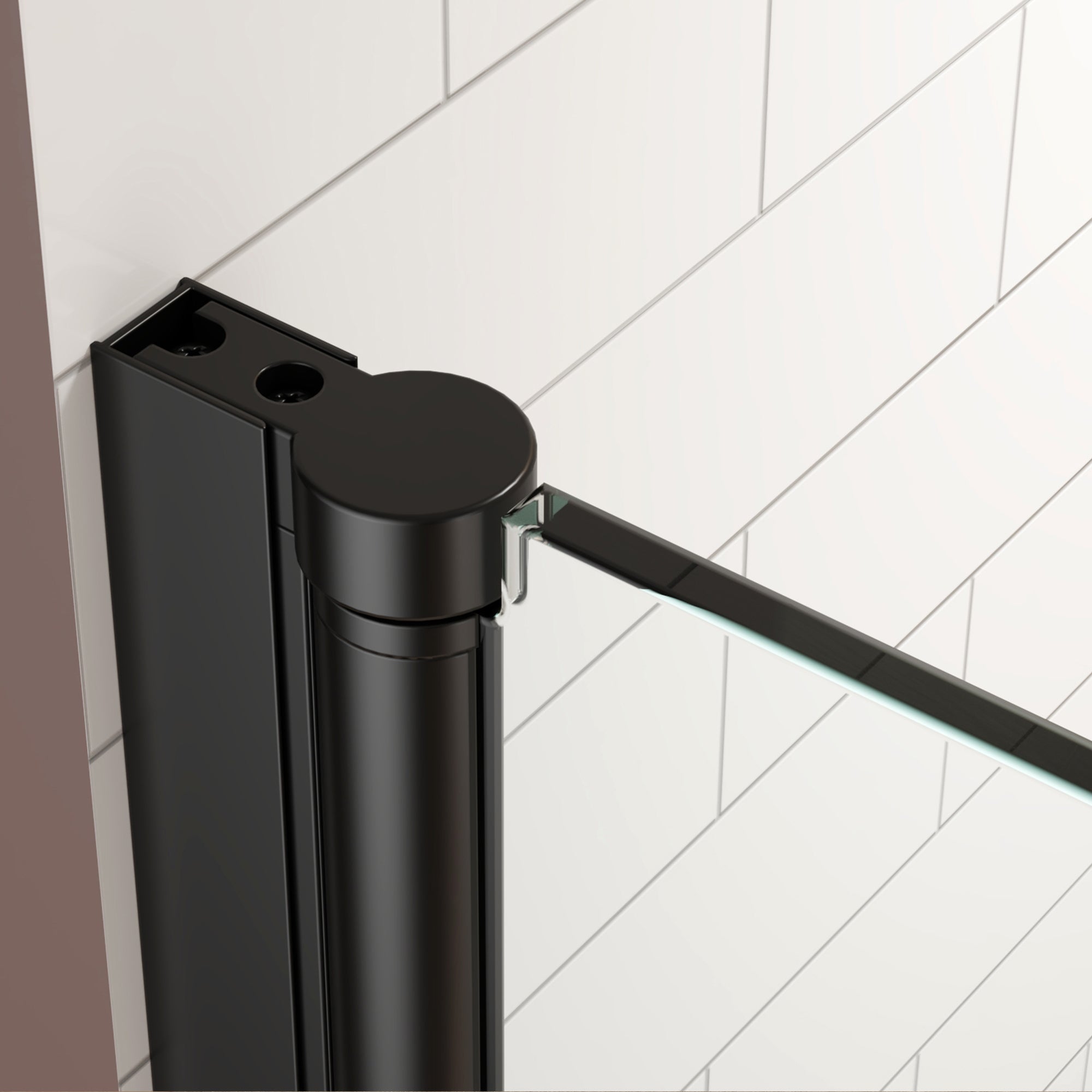 34 x 72 in Single-Panel Pivot Shower Door - 34 x 72 in / Matte Black view 4