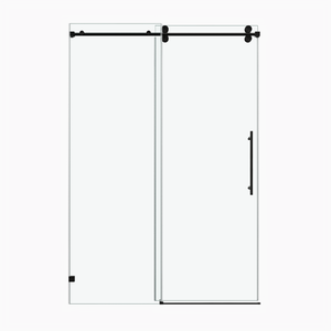 60 x 79 in Fixed and Sliding Round-Tube Shower Door - 60 x 79 in / Matte Black view 1
