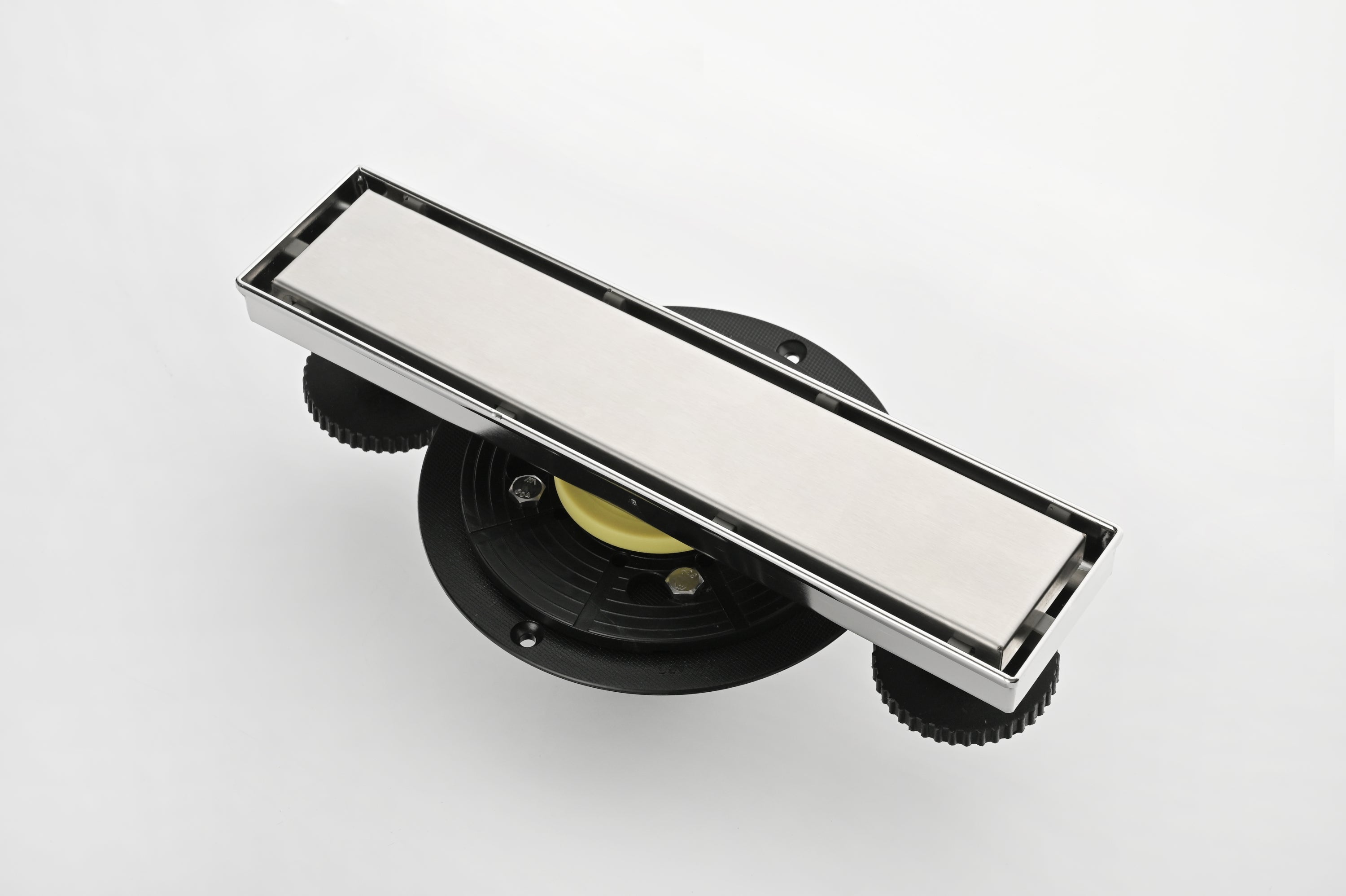 12 Inches Linear Shower Drain, Included Hair Strainer and Leveling Feet, Flange