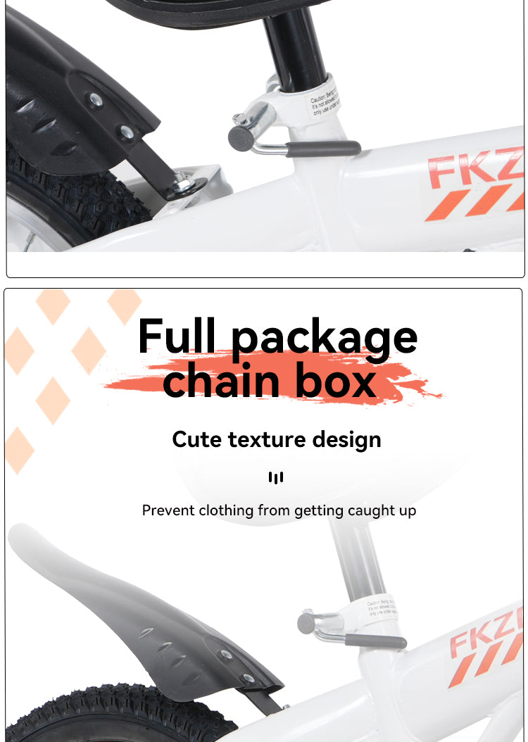 FKZNPJ 18 inch sporty kids bike with training wheels and stand Adjustable saddle Suitable for boys and girls aged 5-10 years tall Height 39-49 inches Available in a variety of colors