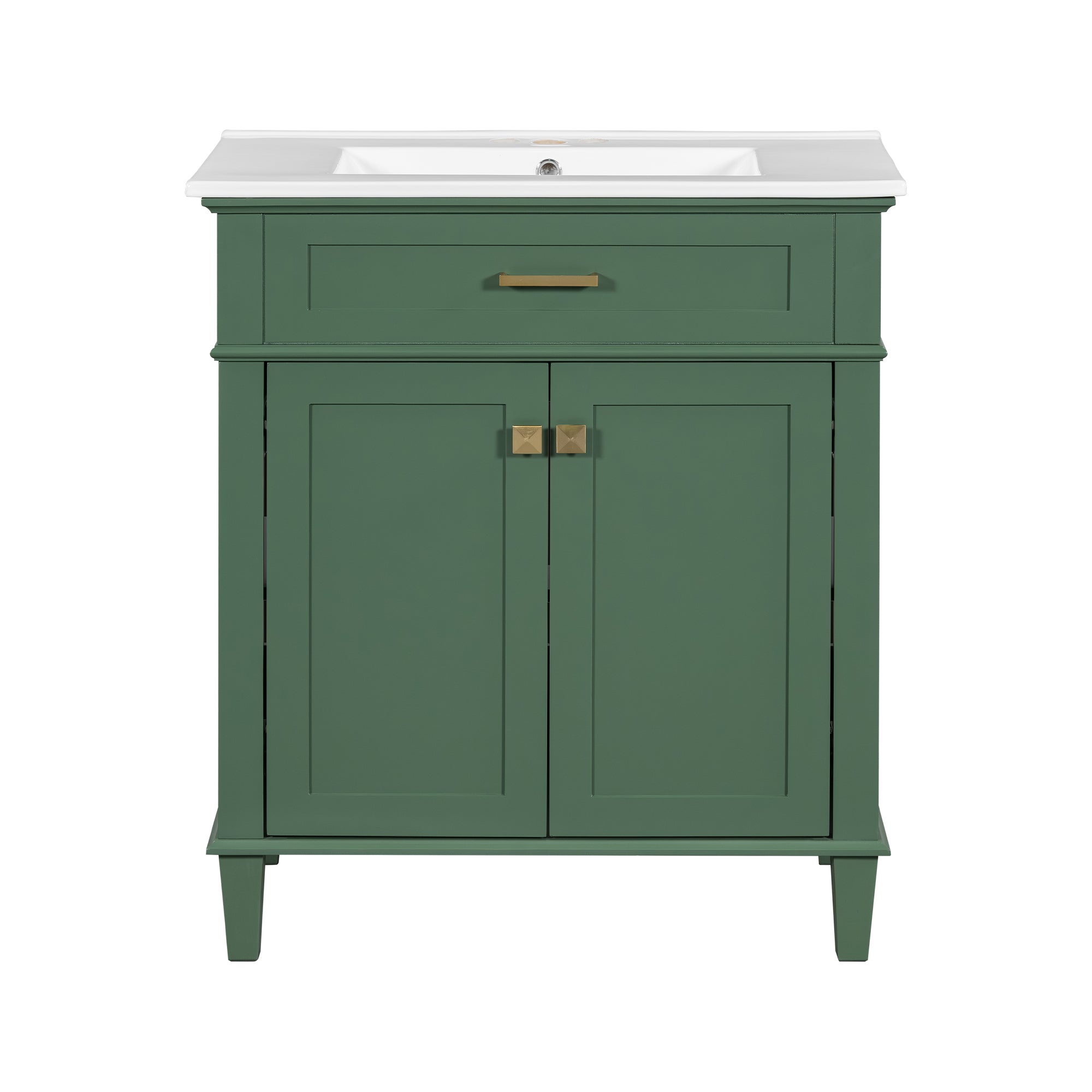 30-inch bathroom vanity with ceramic basin,  soft close door and adjustable shelves