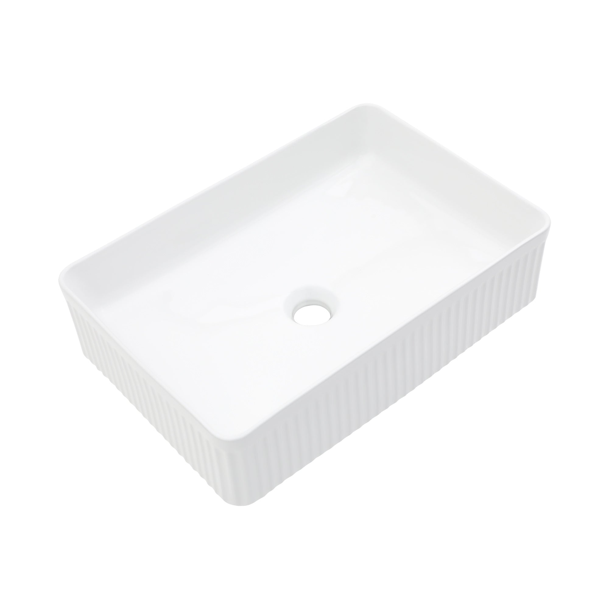19.63"x13.69" White Ceramic Rectangular Vessel Bathroom Sink