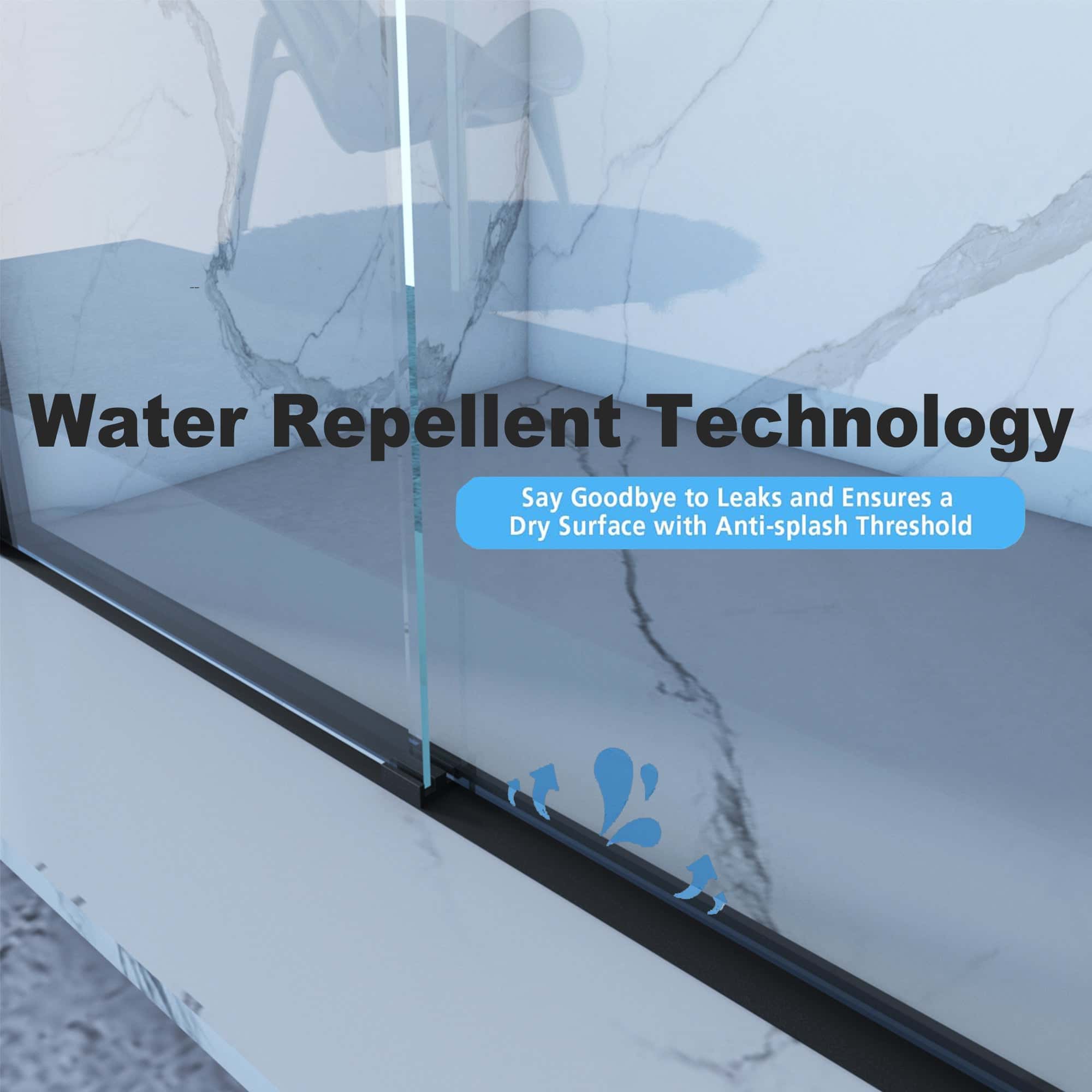 56-60"W x 70"H Aluminum Frame Double Sliding Shower Door,Bypass Bathroom Sliding Door with Premium 5/16" (8mm) Clear Tempered Glass, Black Hardware Sliding Glass Shower Enclosure,Matte Black Finished