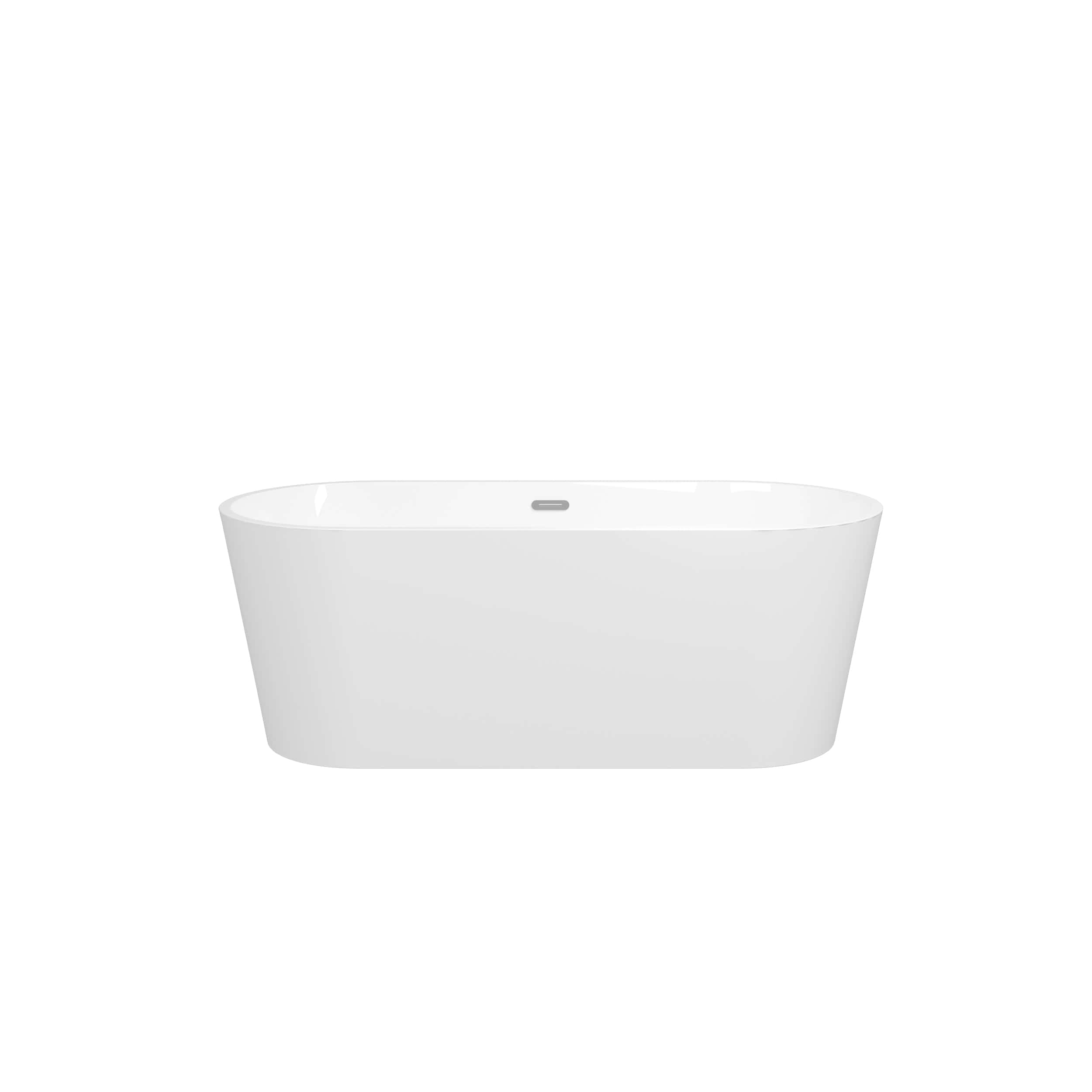 67" Acrylic Freestanding Bathtub, Modern & Contemporary Design Soaking Tub with Toe-tap Drain in Chrome and Classic Slotted Overflow, Glossy White, cUPC Certified, 02136