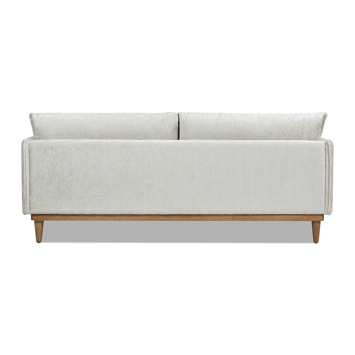 Haven 83" Flange Arm Oak Wood Sofa, Marled Gray Chenille