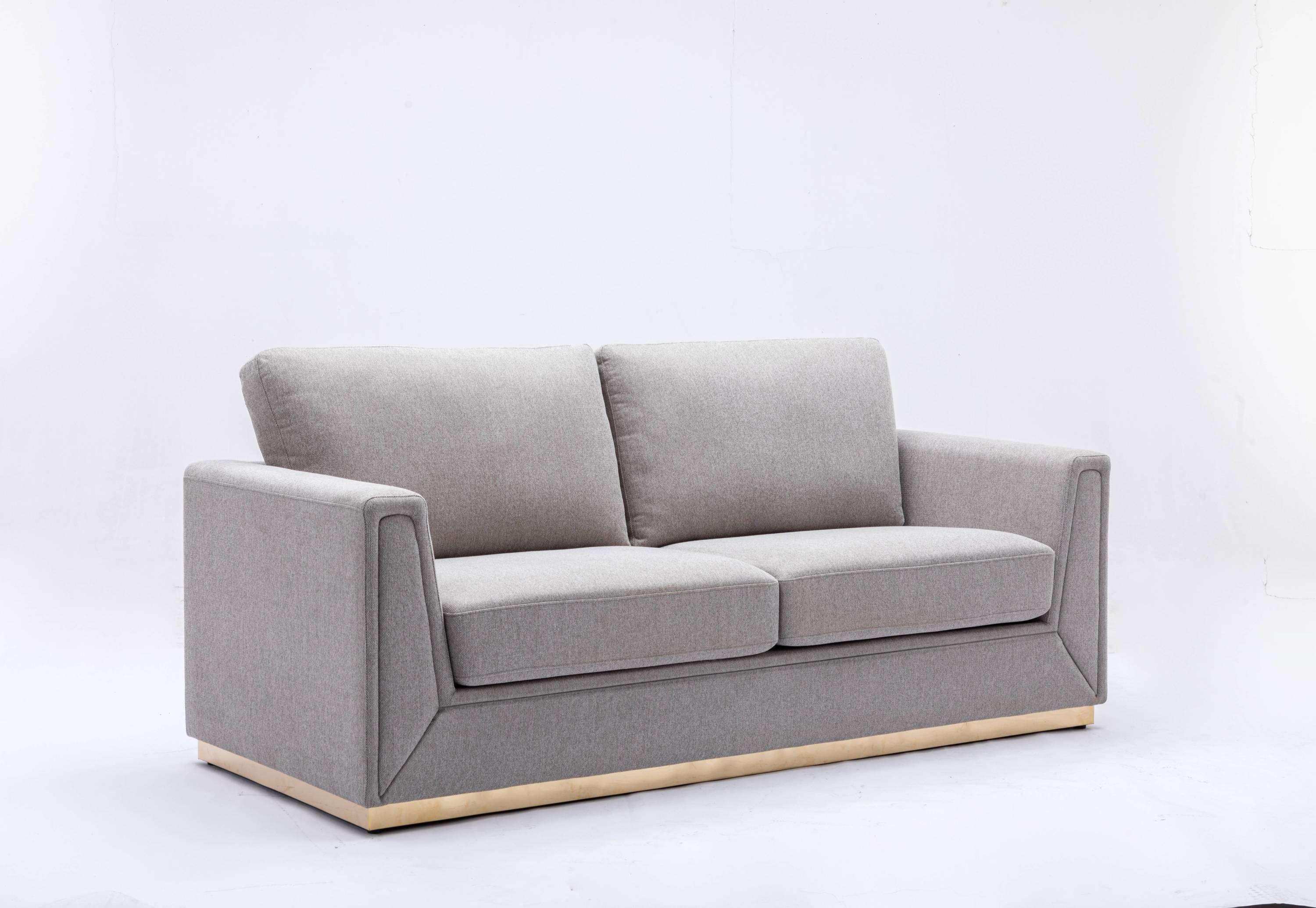 Valin Gray Linen Sofa for Living Room, Meeting Room and Small Apartment