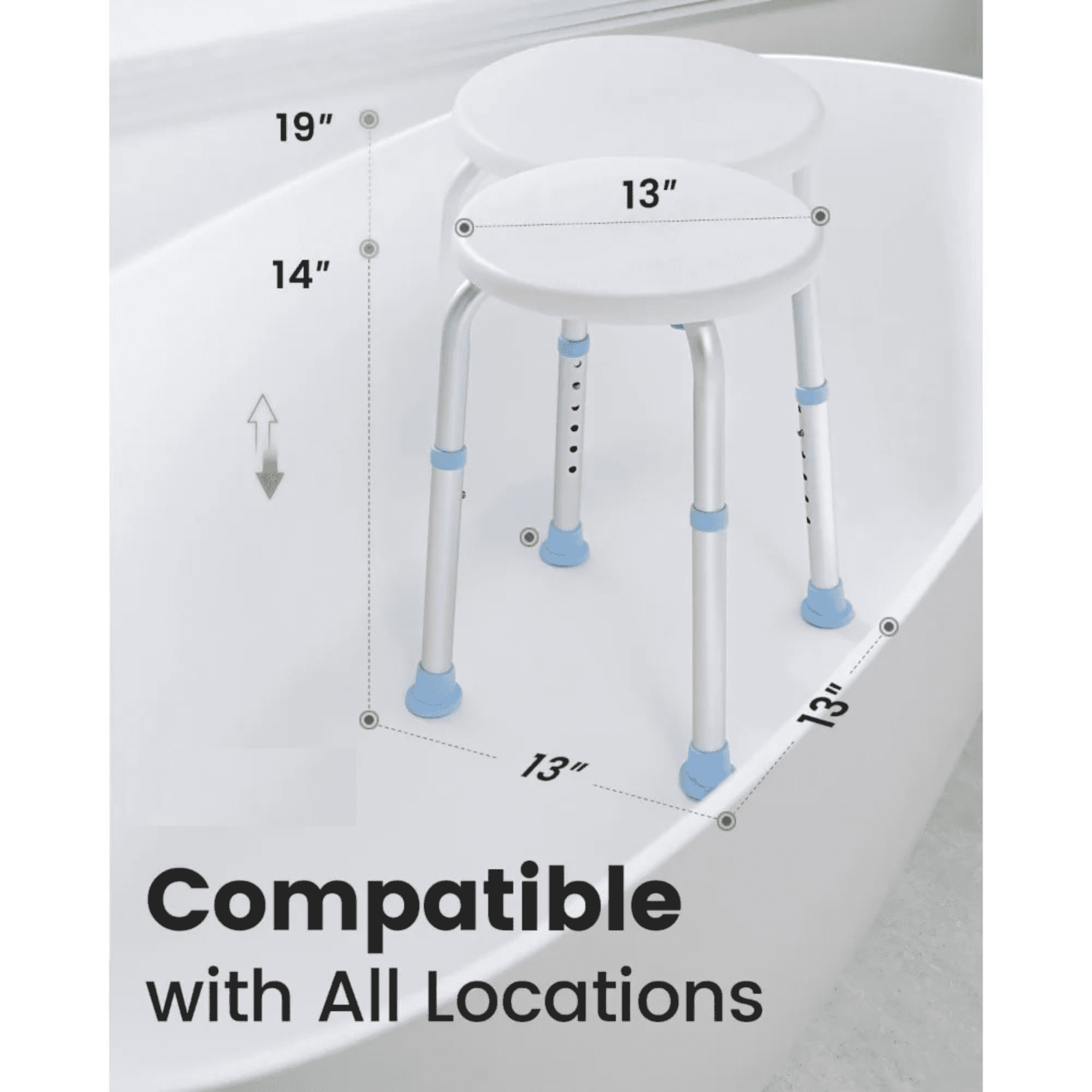 Efforest Adjustable Height Aluminum Shower Chair