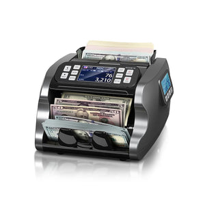 MUNBYN IMC22 black mixed-denomination money counter front view