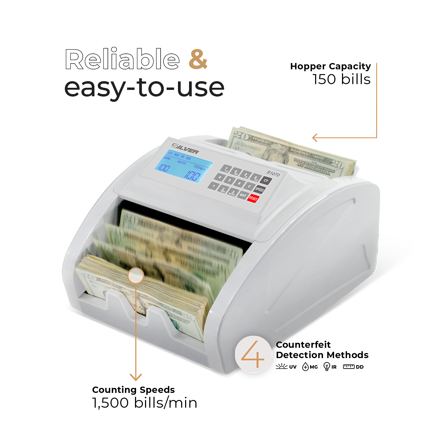 AccuBANKER S1070 bill counter specifications