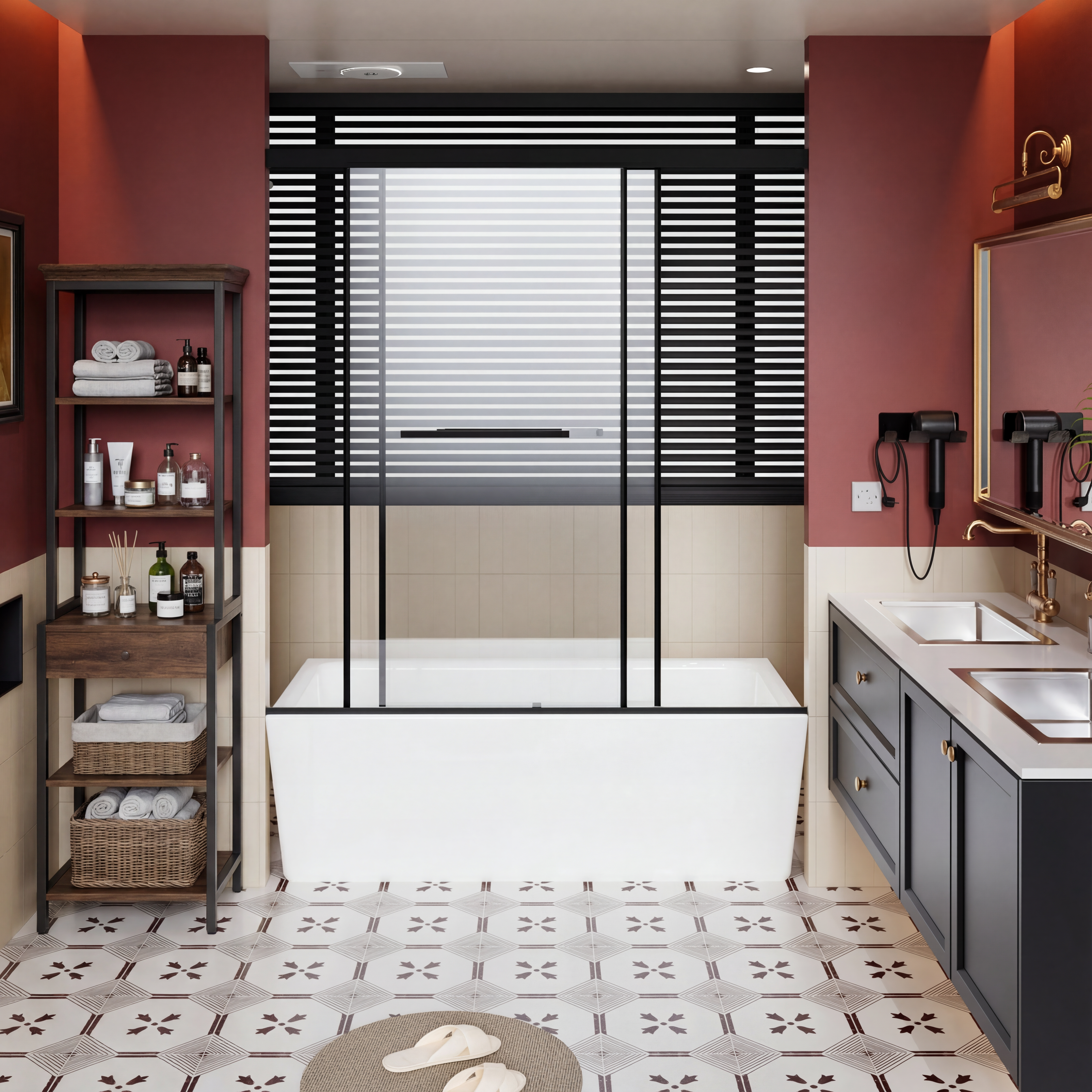 60 x 62 in Soft-Close Dual Sliding Shower Door - 60 x 62 in / Matte Black / Soft-Close Track view 3