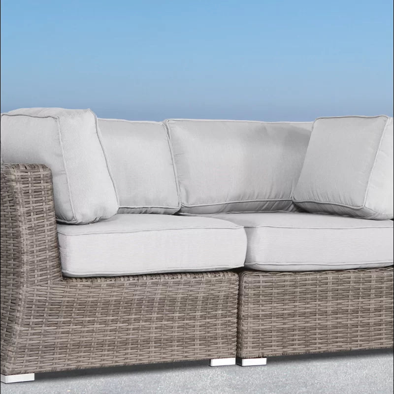 Fully Assembled 66" Outdoor Wicker Loveseat with Cushions