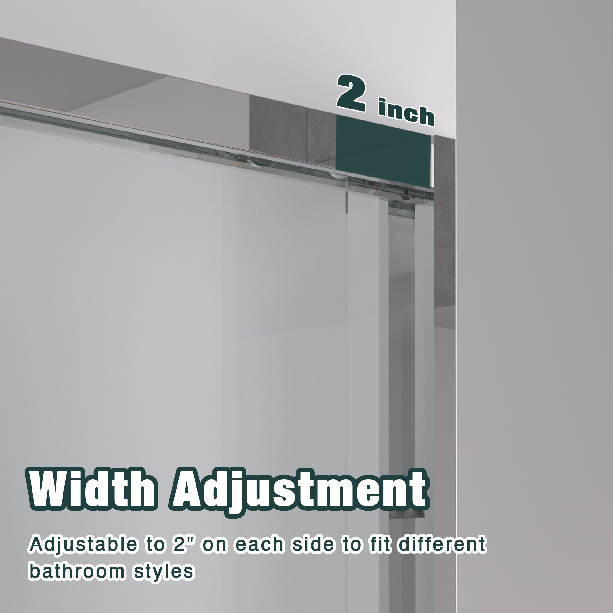 44-48 x 76 in Aluminum-Framed Double Sliding Shower Door - 44-48 x 76 in / Chrome view 5