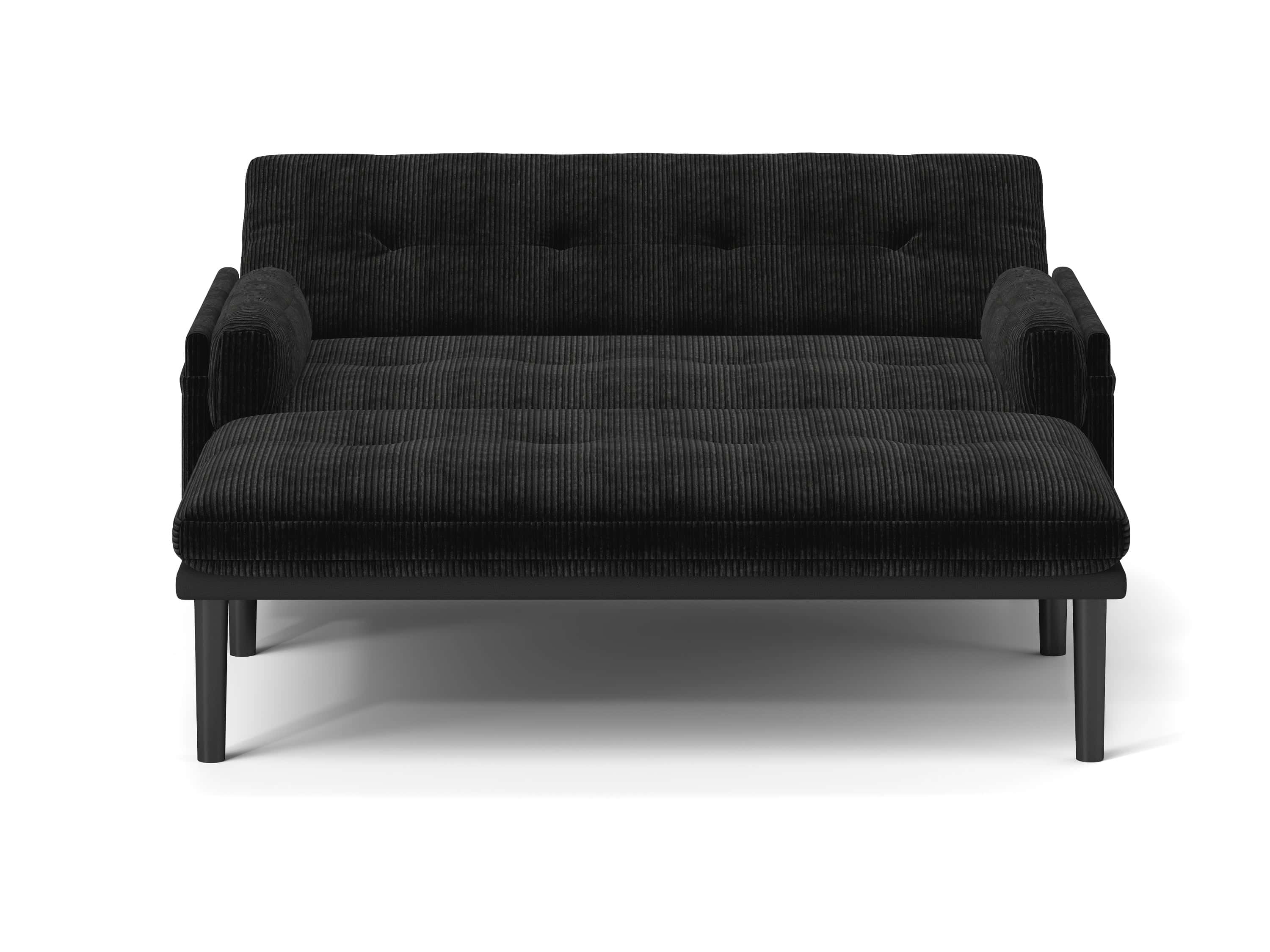 Black 2 seater sofa sleeper with recline fuction