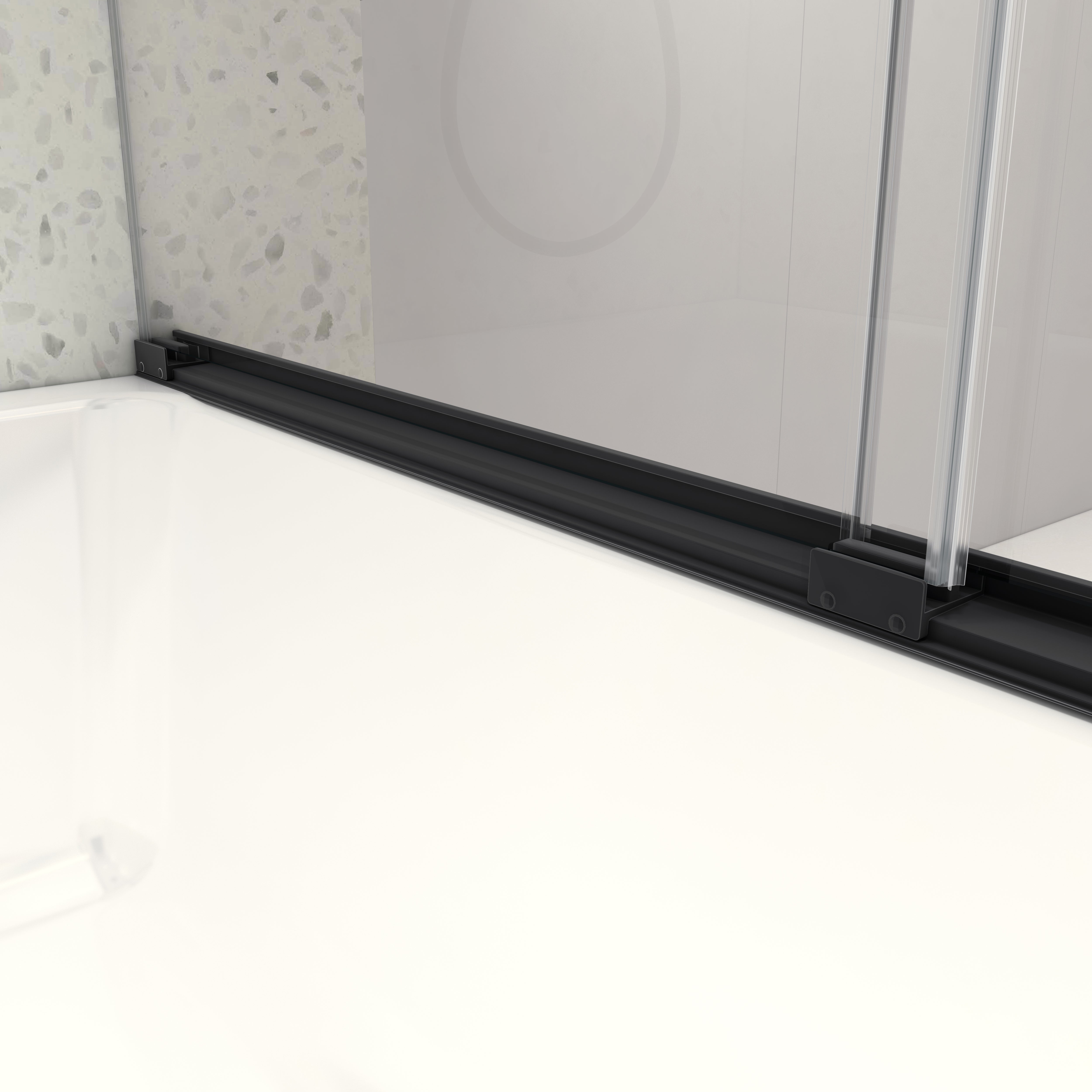 54 x 76 in Soft-Closing Double Sliding Shower Door - 54 x 76 in / Matte Black view 4