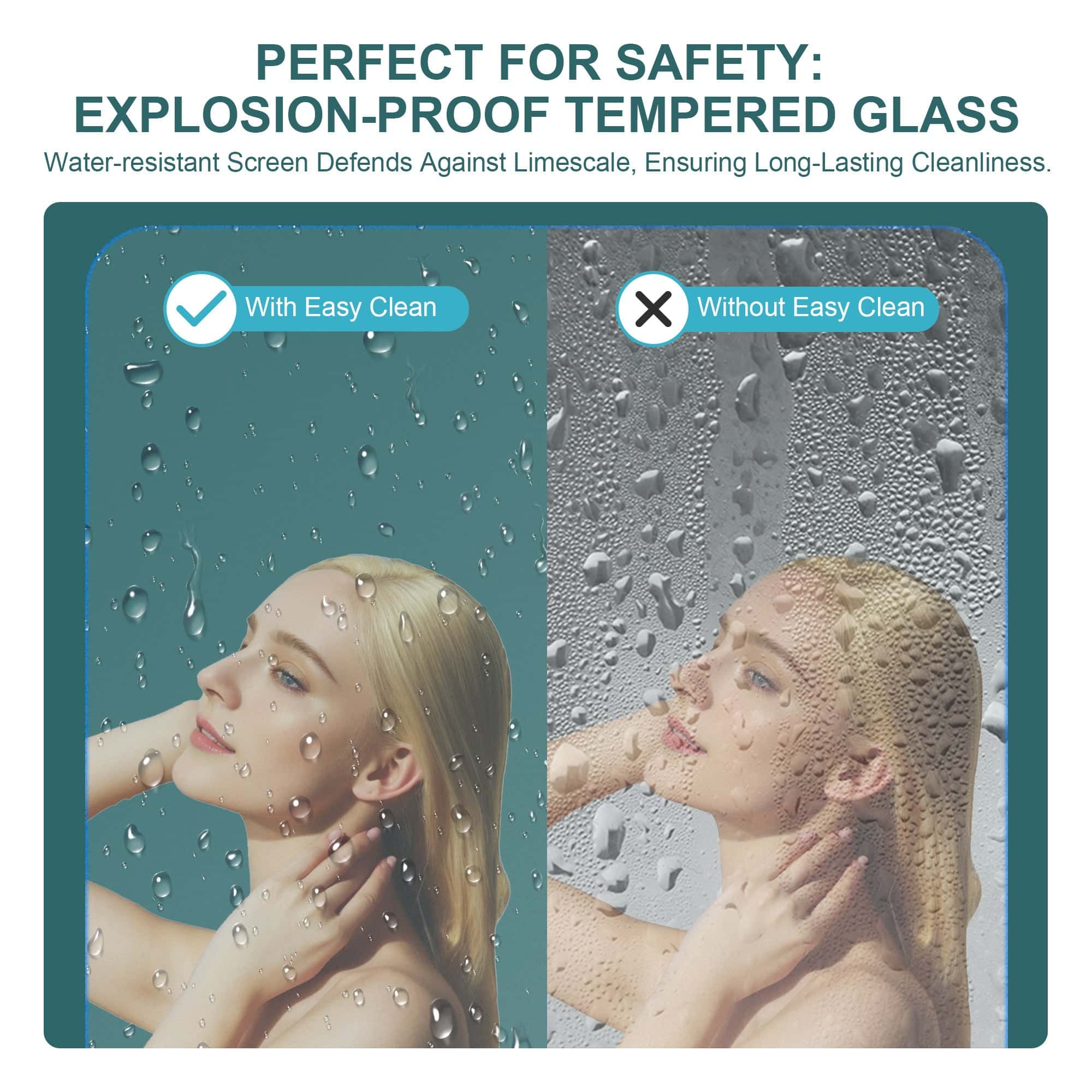 32"W x 72"H Fold Frameless Shower Door with Tempered Glass