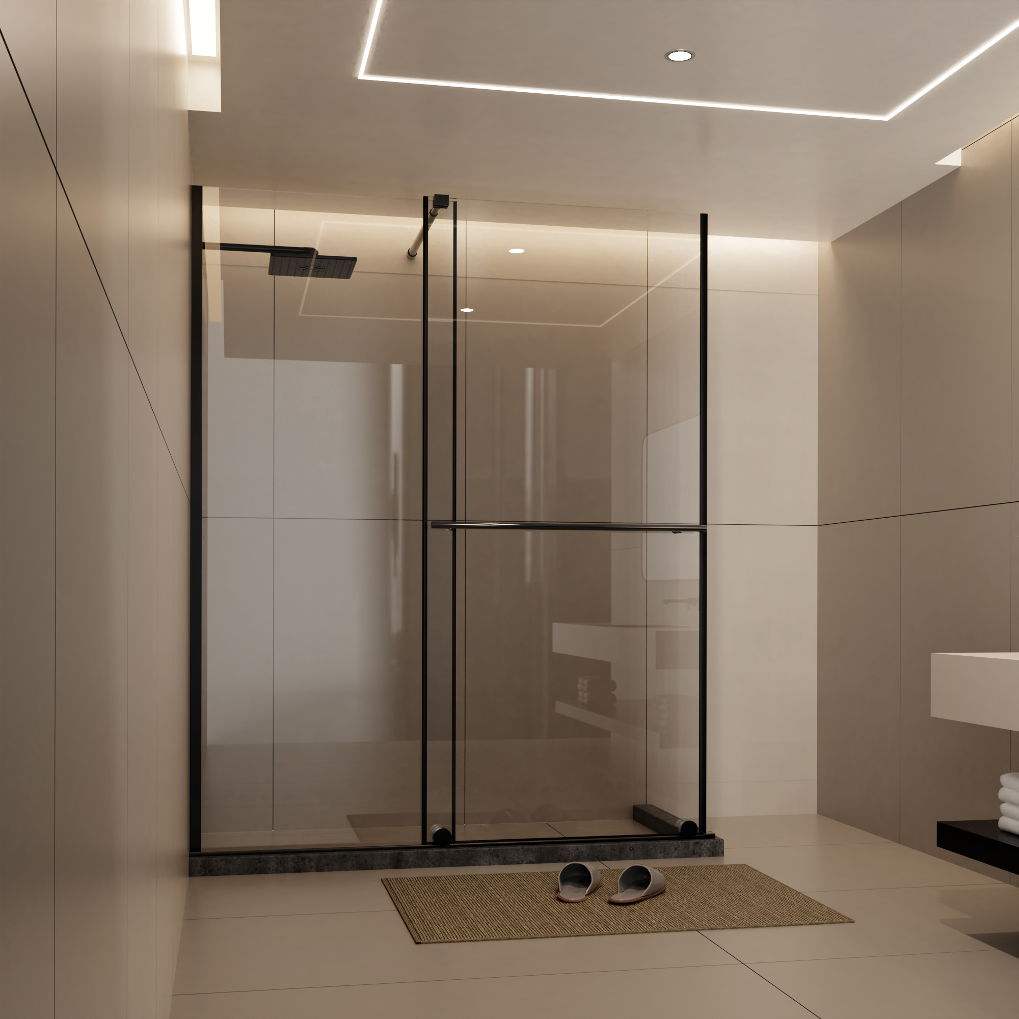 30-60 x 72 in Matte Black Shower Door product image 2