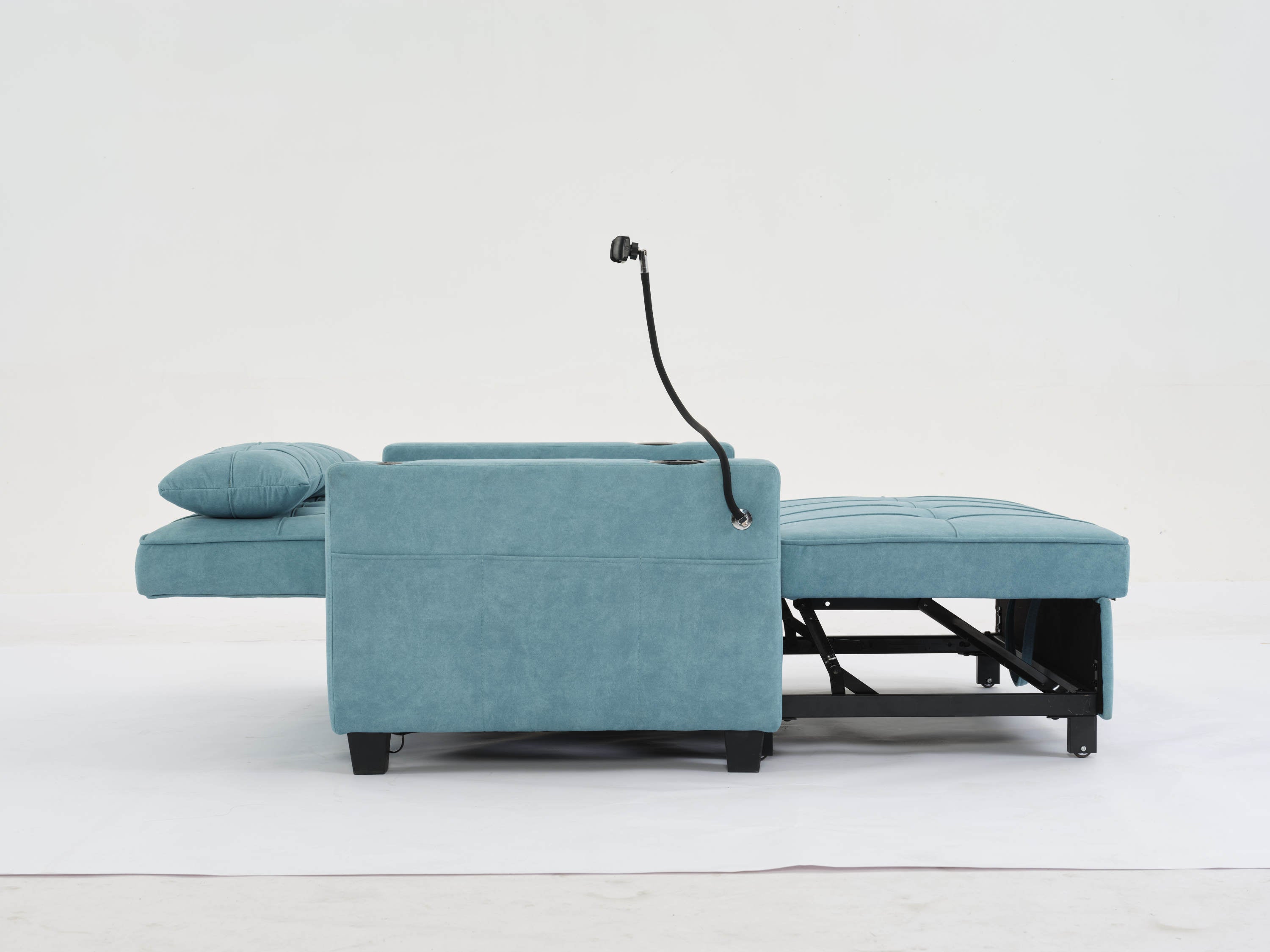 Futon Chair Bed Convertible Chair 3-in-1 Pull Out Sleeper Chair Beds with USB Ports,Wear-resistant and Anti-scratch, Armchair Bed Sleeper for Living Room (Green Tech cloth)