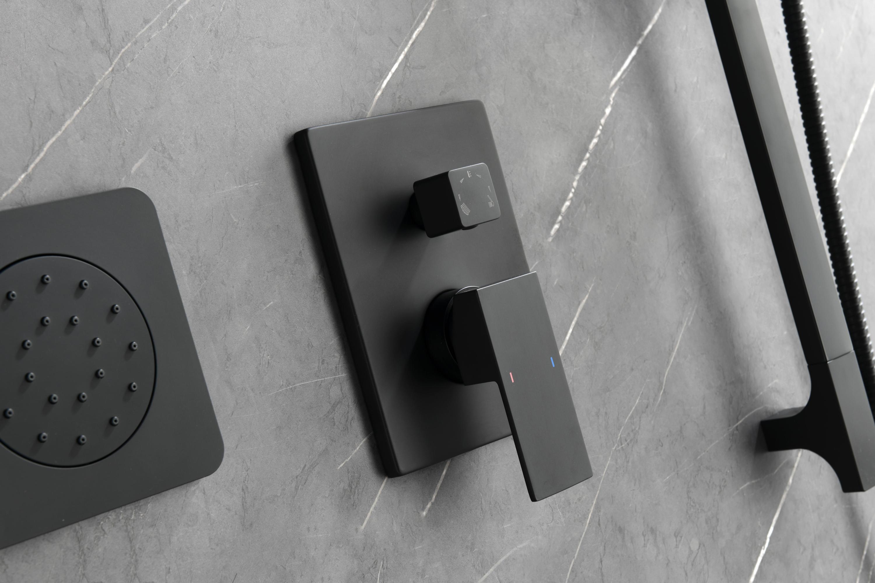 3 Way Outlet Function Solid Brass Shower Diverter Valve Mixer Rough-In Shower Handle Valve Kit Replacement