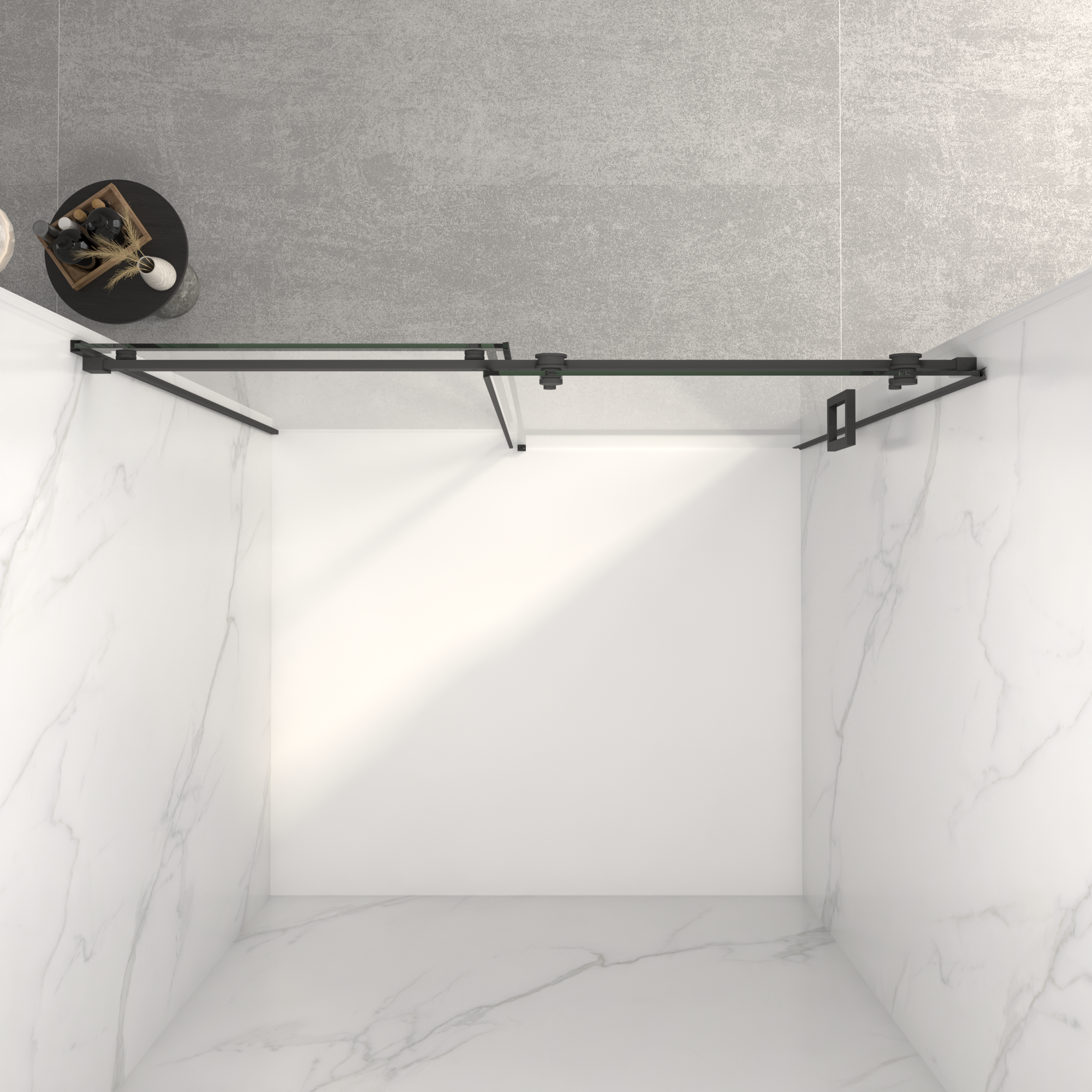 56-60 x 72 in Frameless Sliding Shower Door - 56-60 x 72 in / Matte Black view 4