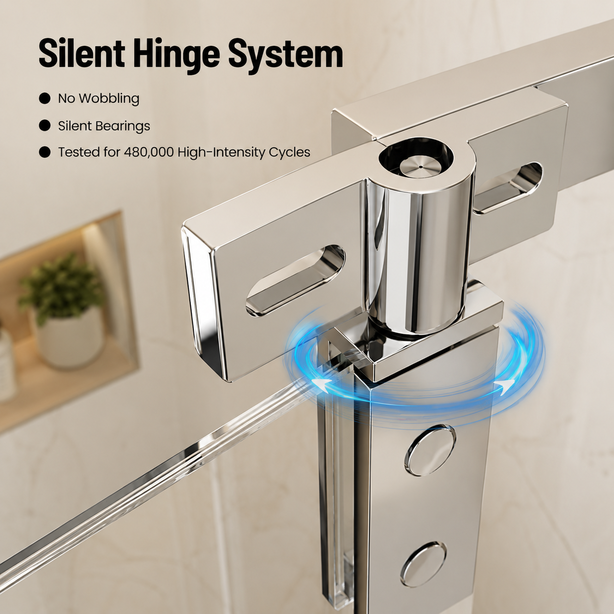 36 x 72 in Neo-Angle Corner Shower Door showing glass door detail