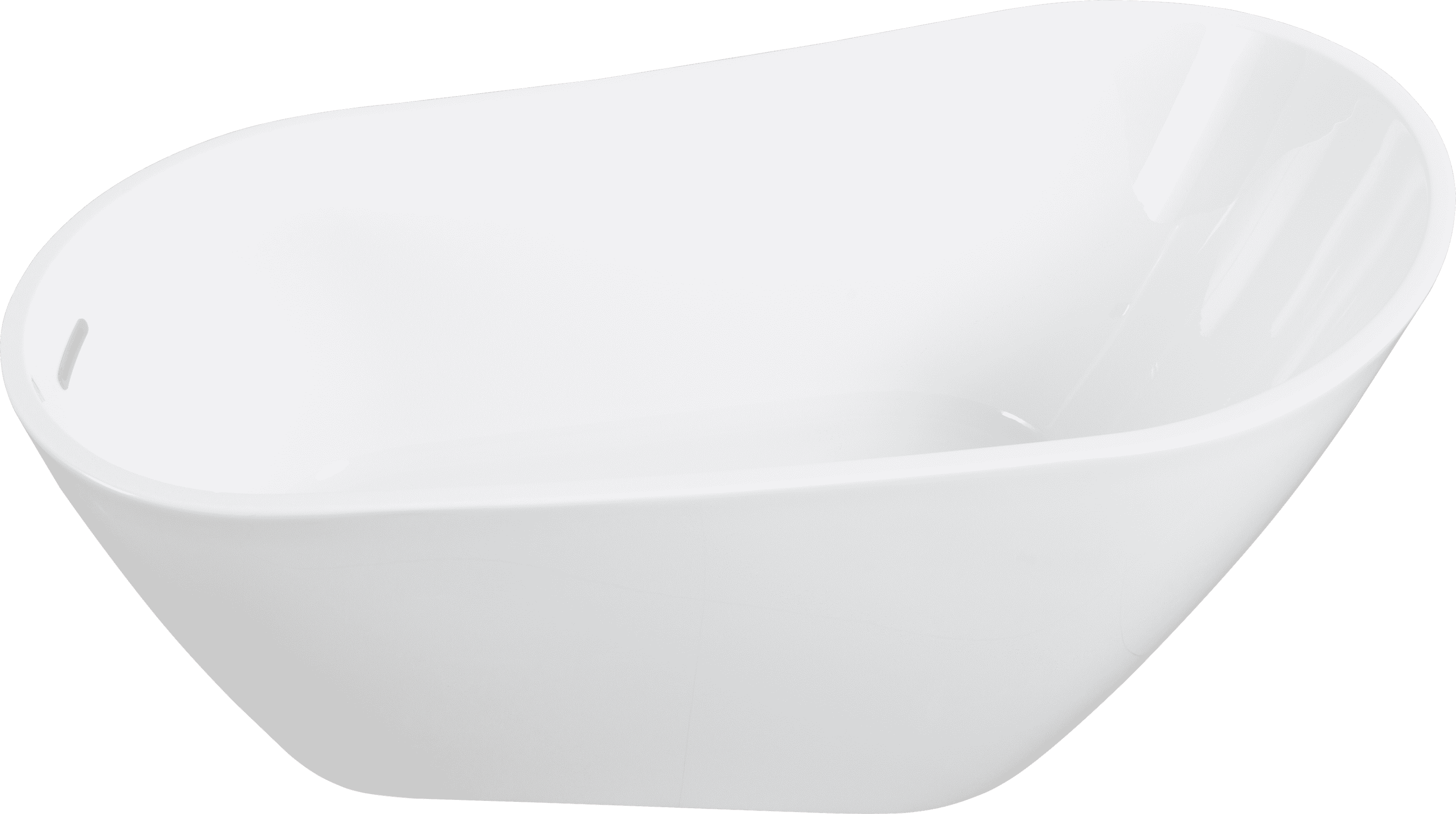 63" Acrylic Freestanding Bathtub, Contemporary Soaking Tub with Chrome Overflow and Drain, High-Gloss White Finish, cUPC Certified, 22A04-63