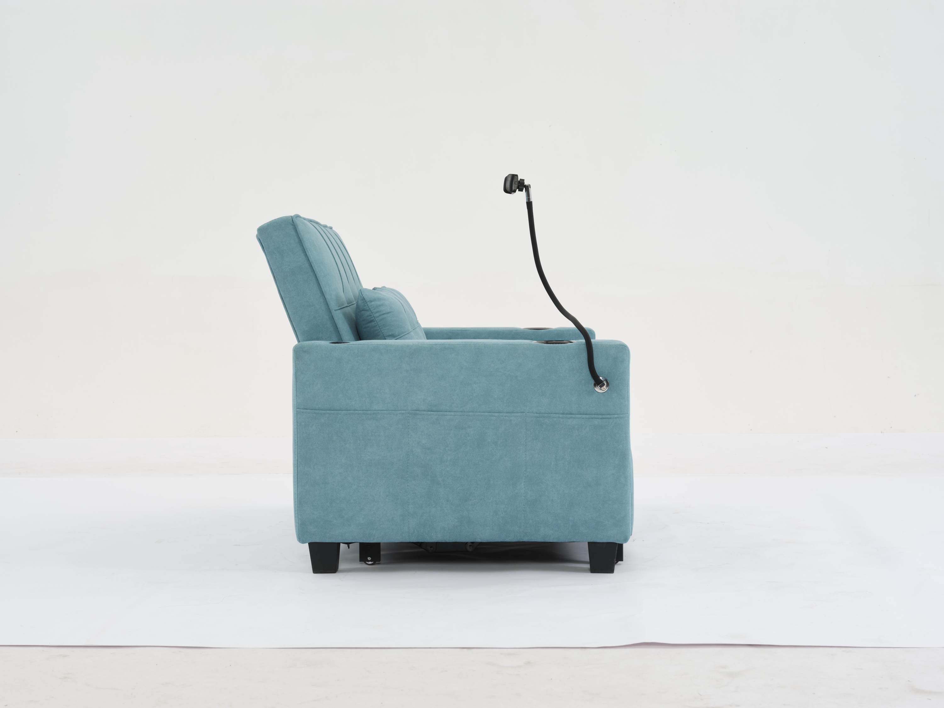 Futon Chair Bed Convertible Chair 3-in-1 Pull Out Sleeper Chair Beds with USB Ports,Wear-resistant and Anti-scratch, Armchair Bed Sleeper for Living Room (Green Tech cloth)