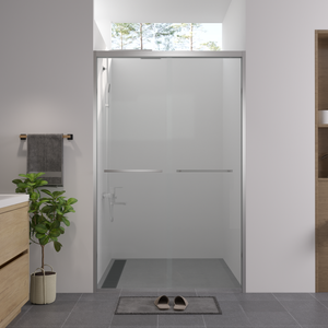 44-48 x 76 in Aluminum-Framed Double Sliding Shower Door - 44-48 x 76 in / Chrome view 1