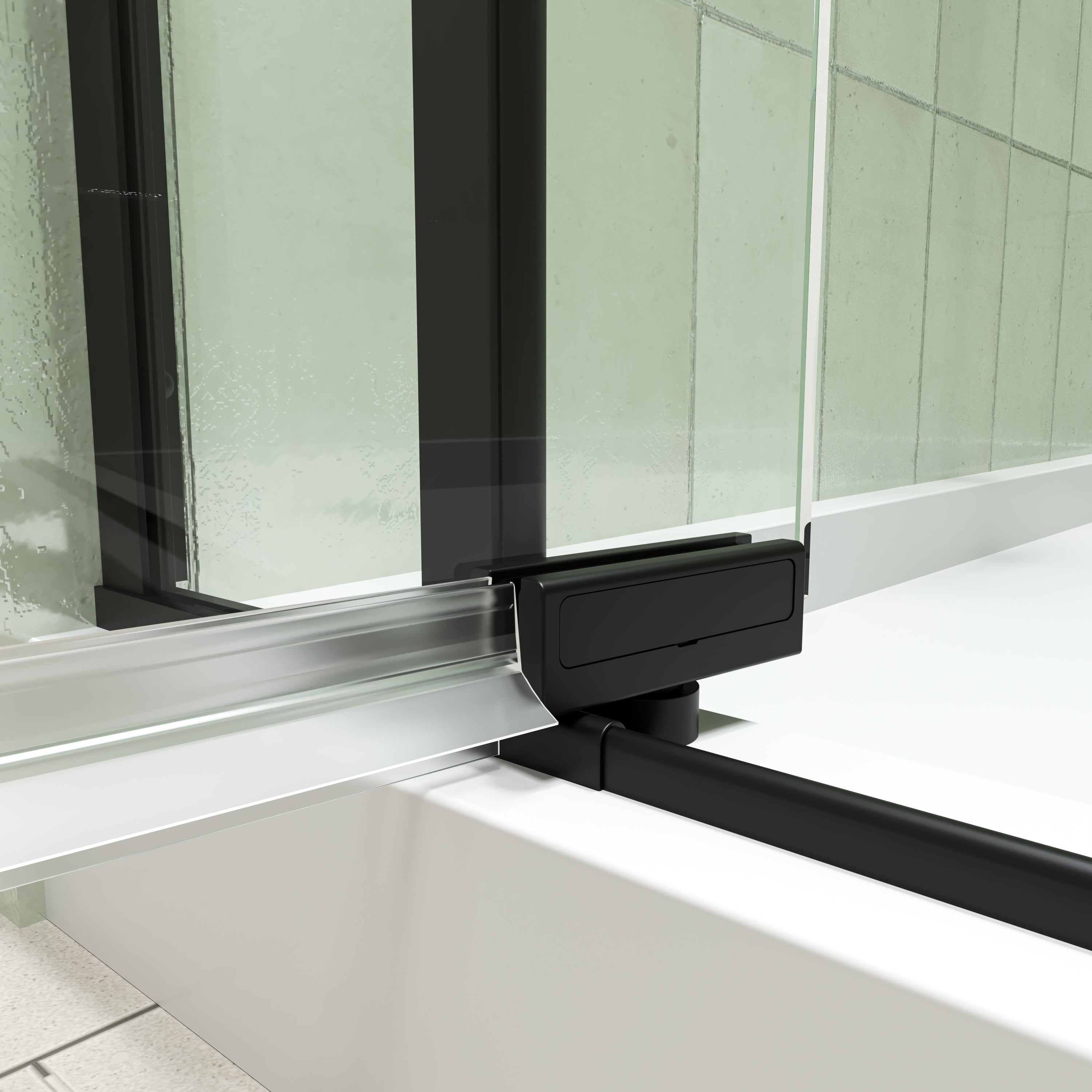 32-36 x 72 in Universal Pivot Shower Door - 32-36 x 72 in / Matte Black view 6