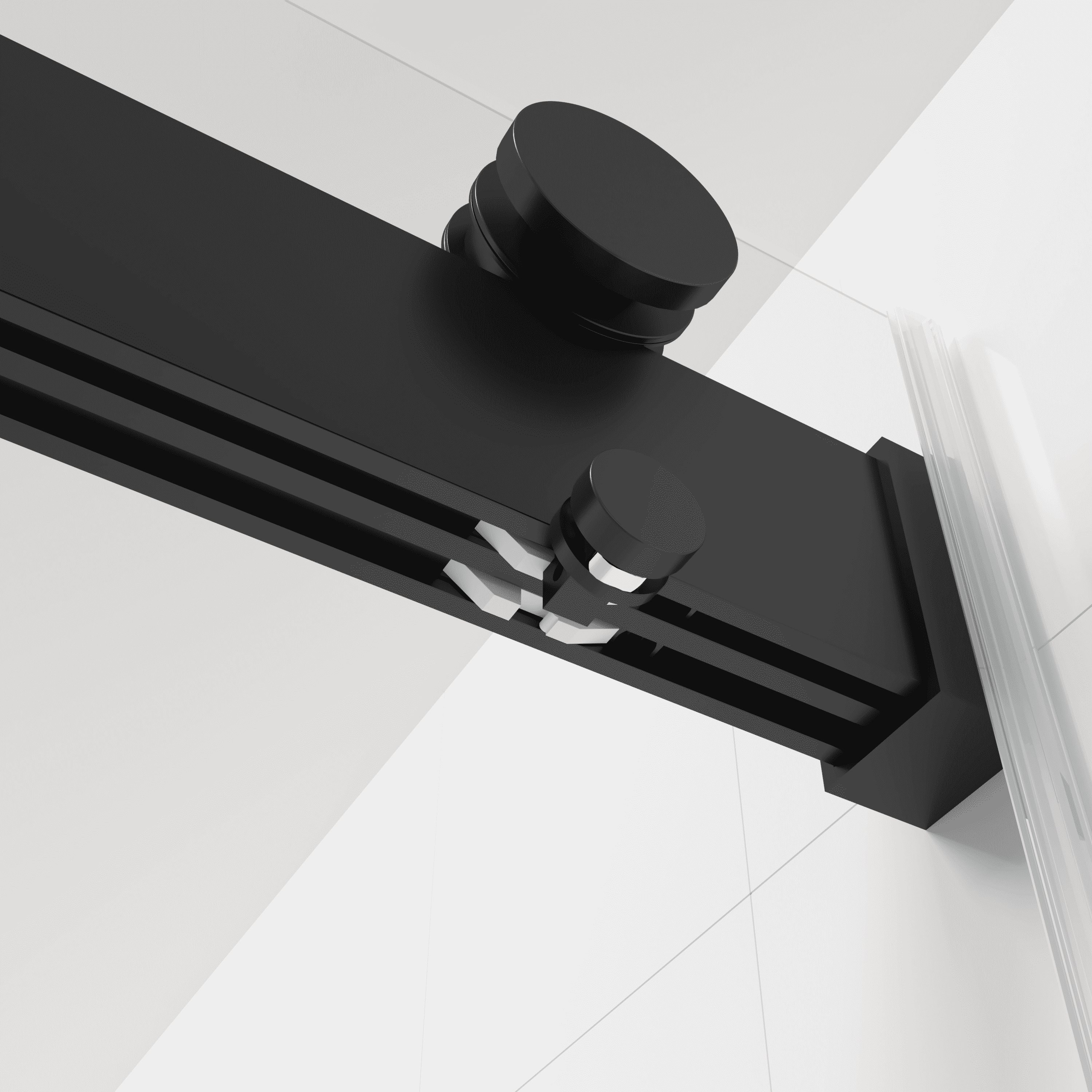 68-72"W x 76"H Double Sliding Frameless Soft-Close Shower Door with Premium 3/8 Inch (10mm) Thick Tampered Glass and Easy-cleaning Coating, Stainless Steel in Matte Black 22D02-72MB