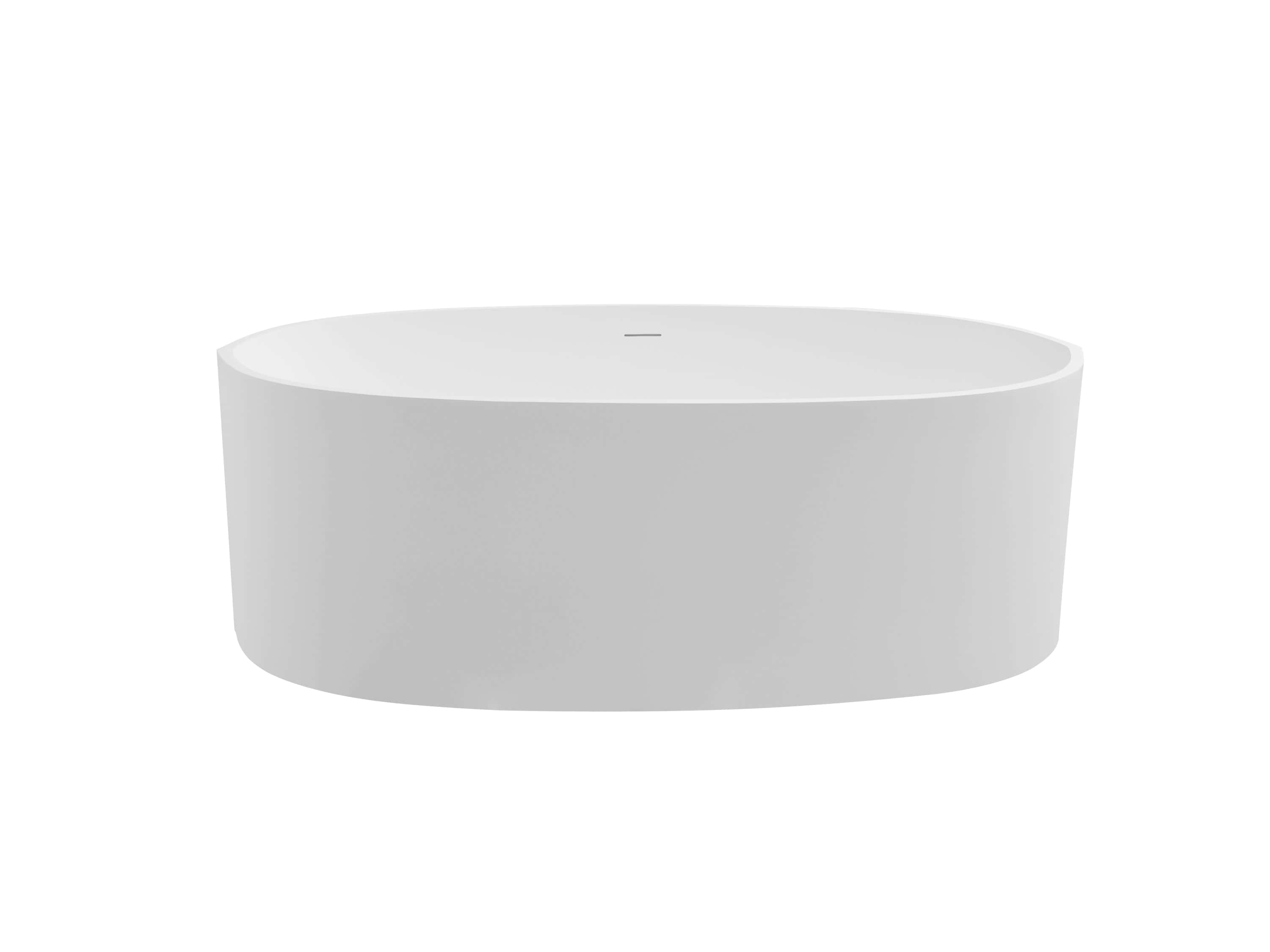 65" Freestanding Solid Surface Bathtub, Stone Resin Freestanding Bath Tub with Overflow and Pop-up Drain, Matte White 24S08-65MW