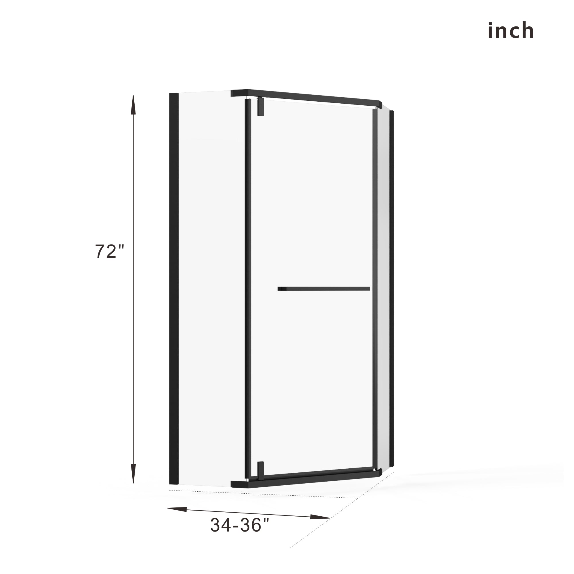 36 x 36 x 72 in Neo-Angle Shower Kit with Base - 36 x 36 x 72 in / White Base view 2