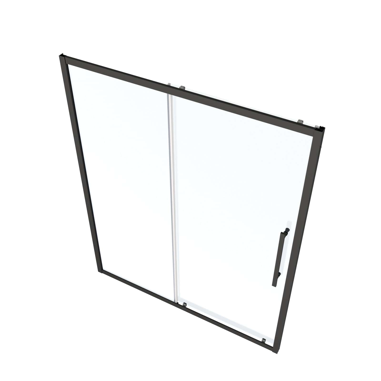 56"-60"W x 72"H sliding shower door, sliding door, with 1/4" tempered glass and Matted Black finish 6072