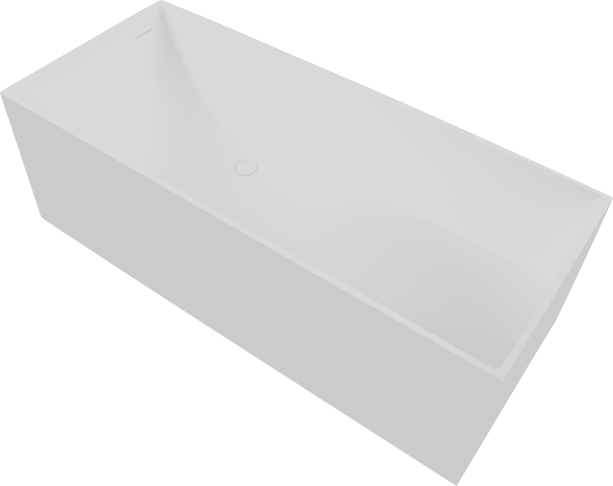 67" Freestanding Solid Surface Bathtub, Stone Resin Freestanding Bath Tub with Overflow and Pop-up Drain, Matte White 24S01-67MW