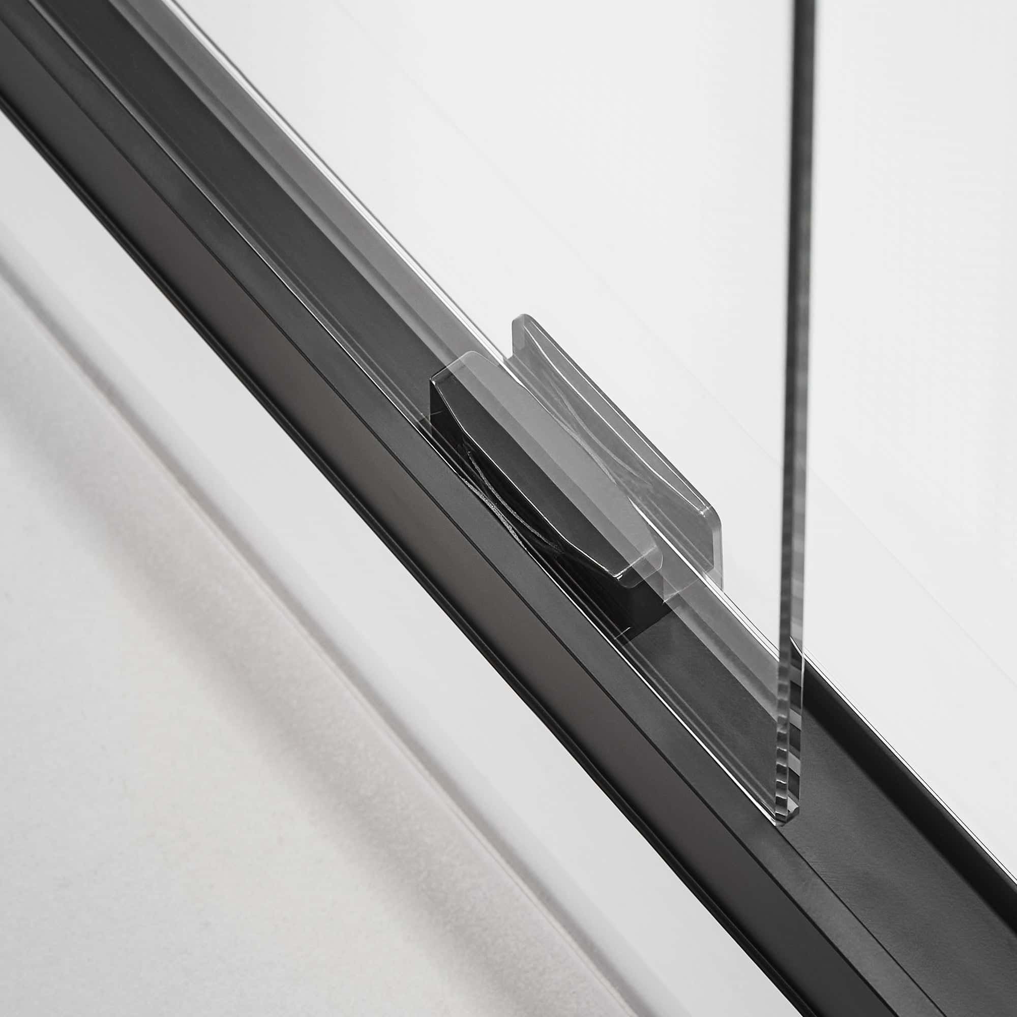 Framed Sliding Shower Door 56"-60"W x 75"H, Bypass Double Sliding Glass Door with 1/4"(6mm) Clear Glass, Matte Black Finish