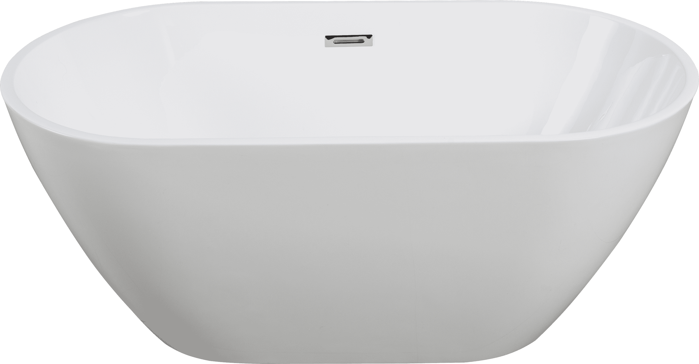 60" Freestanding Acrylic Soaking Bathtub with Chrome Overflow and Drain, Self-leveling Legs Flexible Hose, Easy Installation, Glossy White 24A09-60