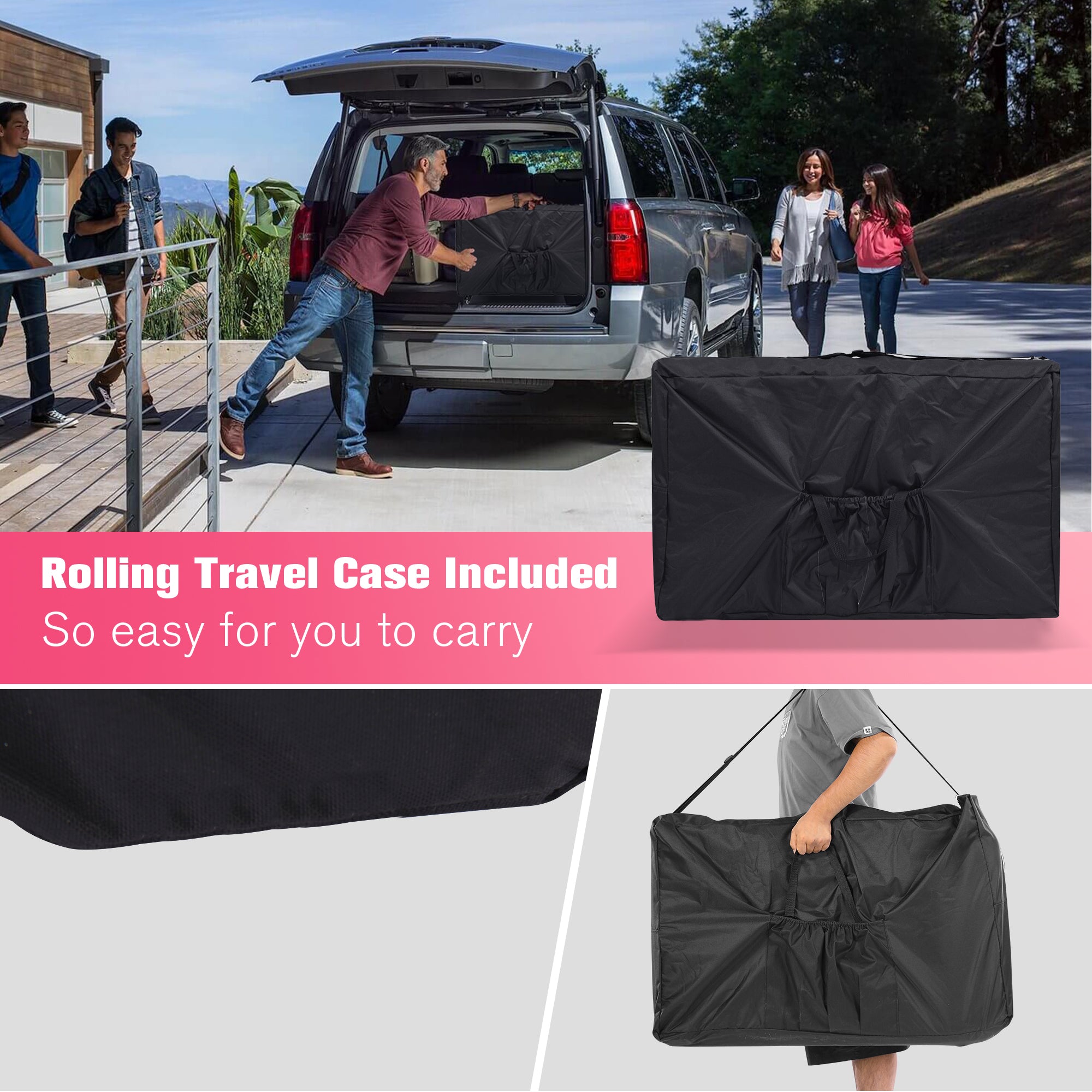 Massage Table Portable Massage Bed Lash Bed with Carrying Case SPA Table Height Adjustable, Salon Bed Face Cradle Bed