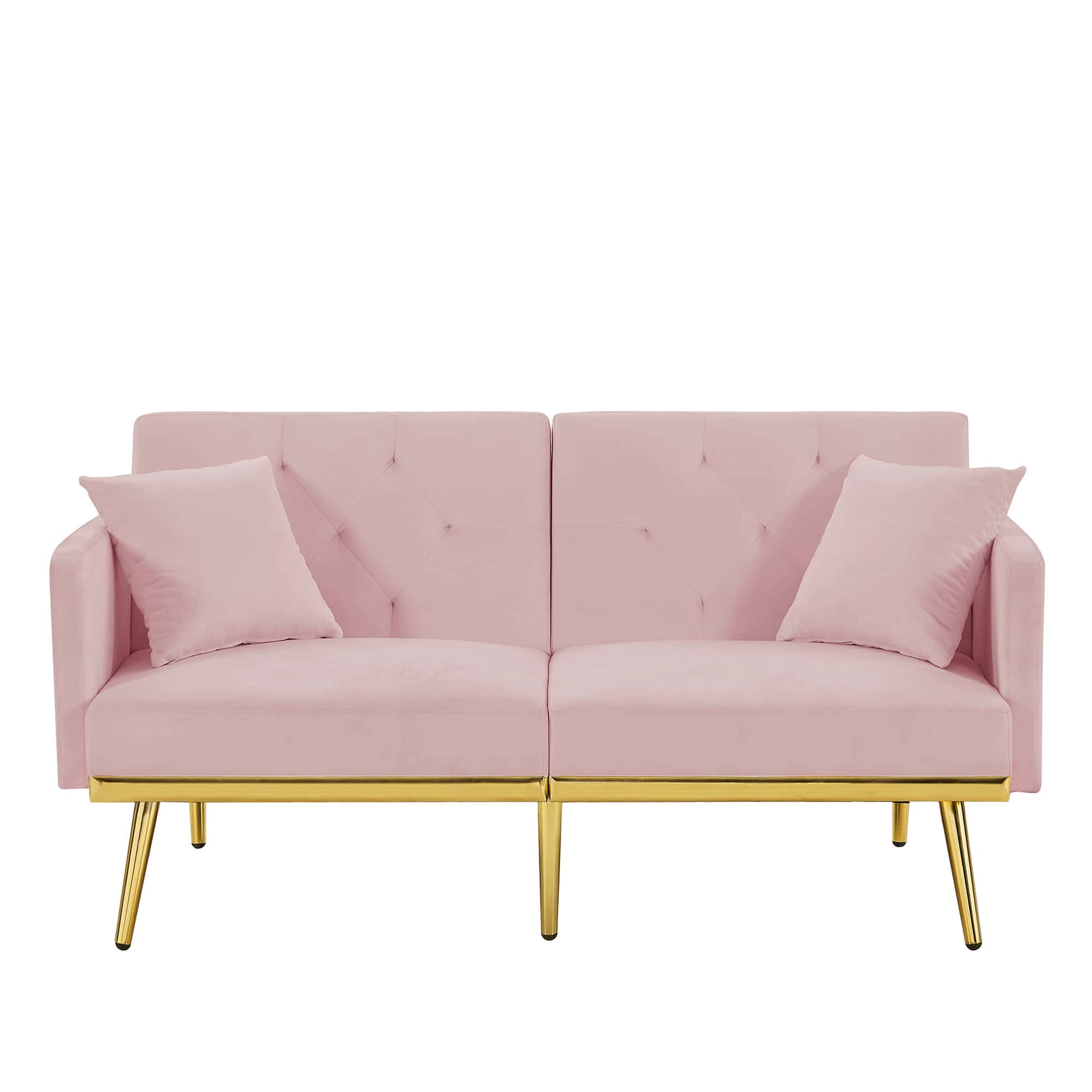 PINK VELVET SOFA BED