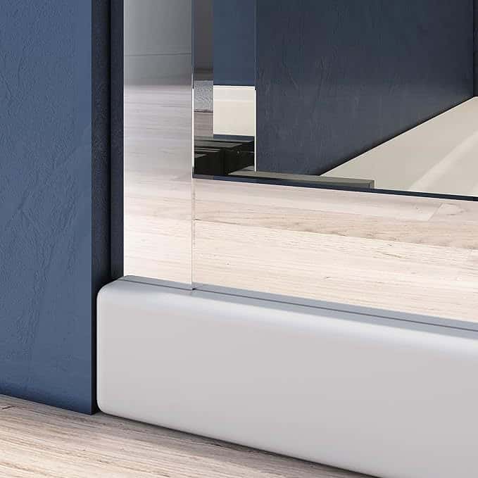 Sliding Shower Glass Door 44-48"W x 72"H, Adjustable Semi Frameless Shower Door, Certified Thick Clear Clear Tempered Glass, 304 Stainless Steel Handles,Gun-Grey