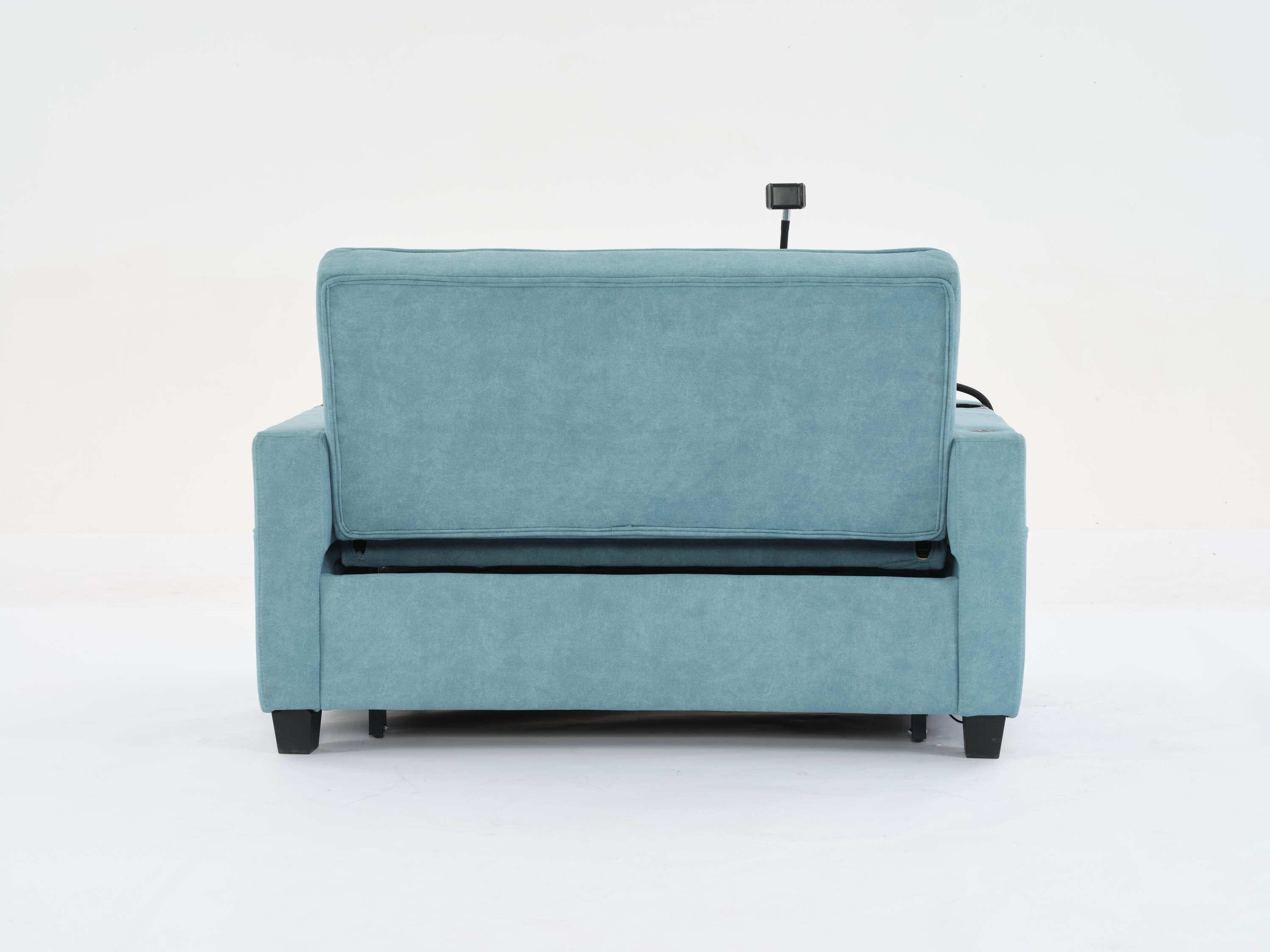 Futon Chair Bed Convertible Chair 3-in-1 Pull Out Sleeper Chair Beds with USB Ports,Wear-resistant and Anti-scratch, Armchair Bed Sleeper for Living Room (Green Tech cloth)