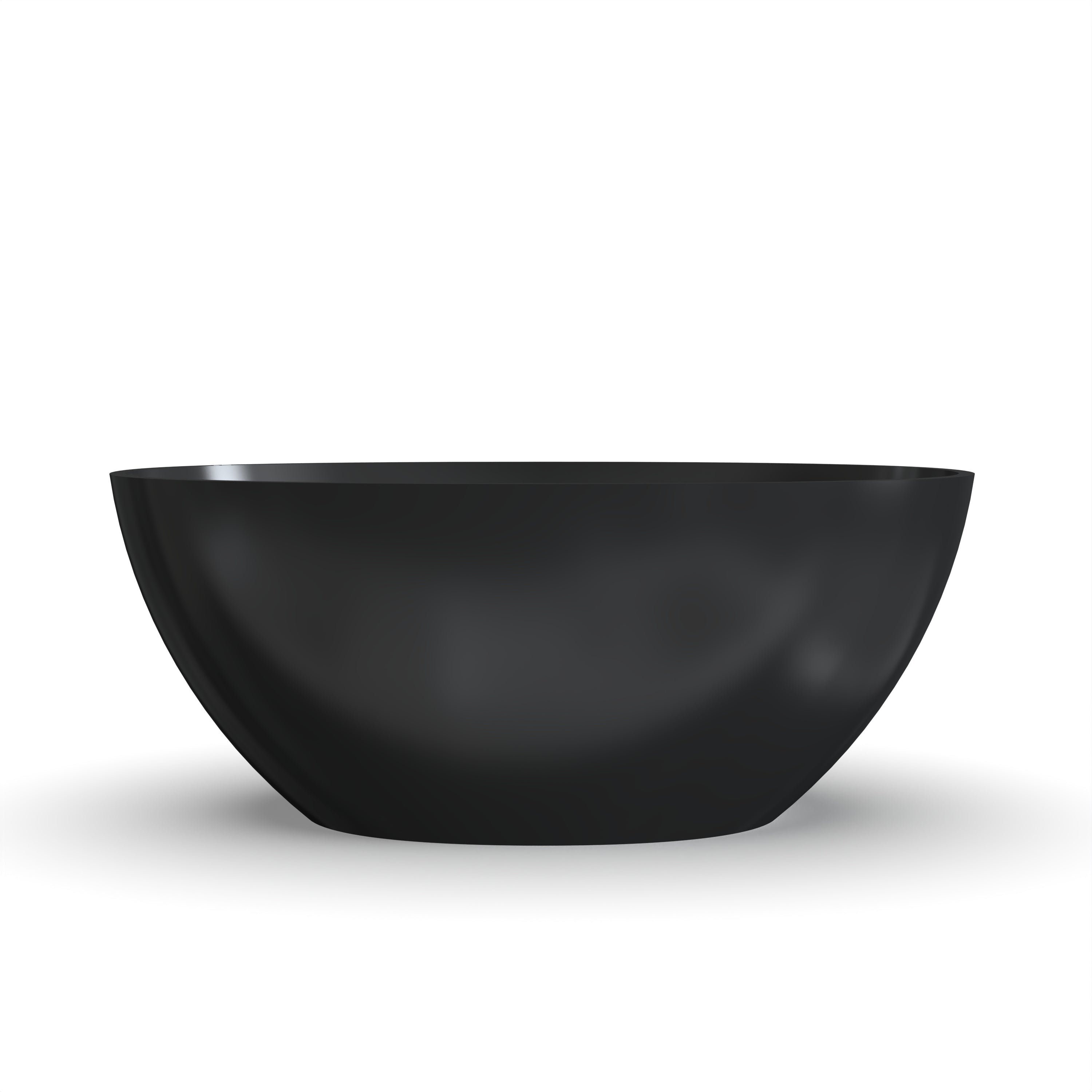 Solid surface freestanding soaking bathtub, drain and end detail