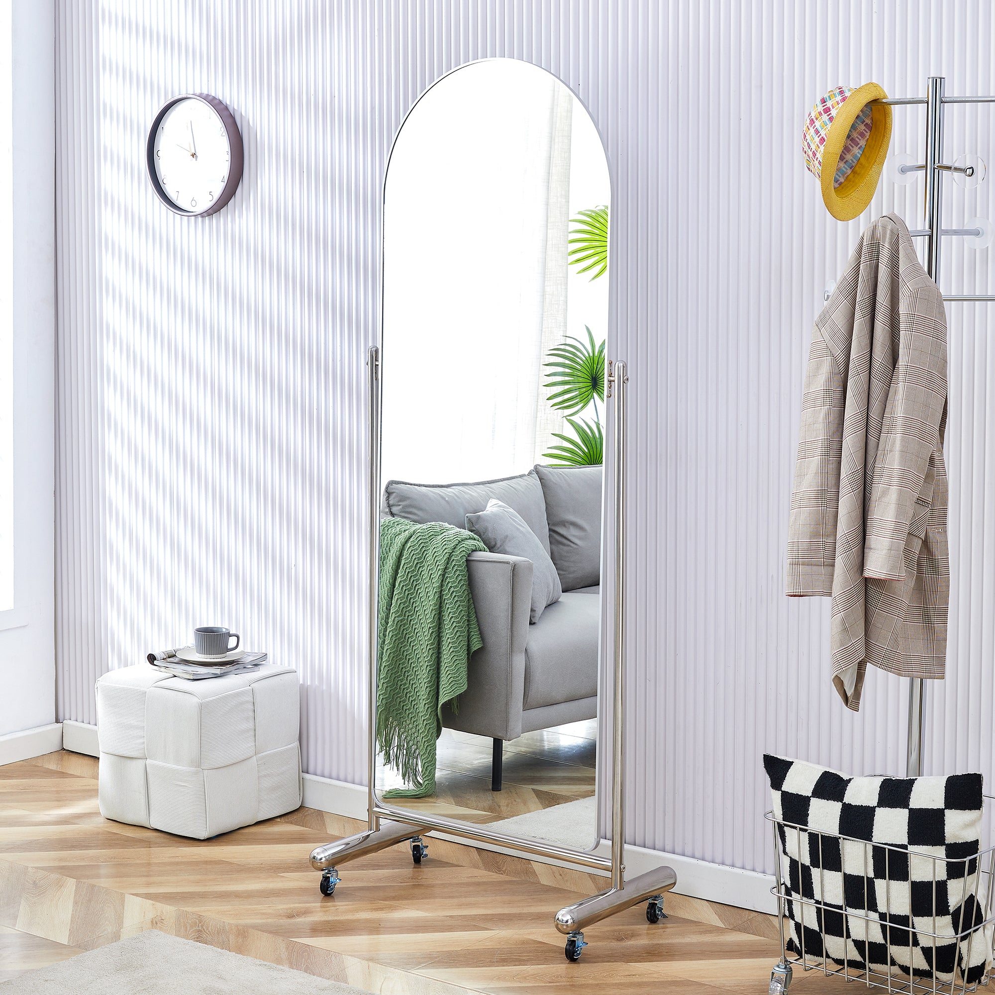 Fourth generation full body mirror with pulley, dressing mirror, bedroom foyer, decorative mirror, clothing store, floor standing mirror, wall mounted. 69.2 "* 27.5"
