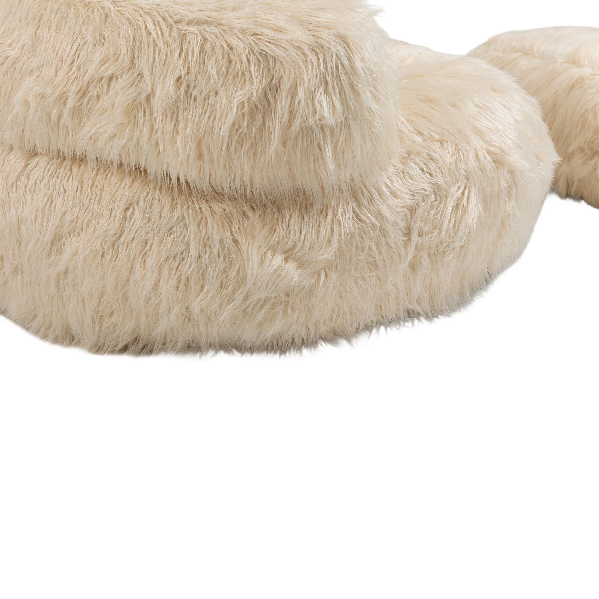 COOLMORE Bean Bag Chair, Floor Sofa with Handle,Accent Sofa Chair with Ottoman for Gaming Reading Relaxing (Beige)