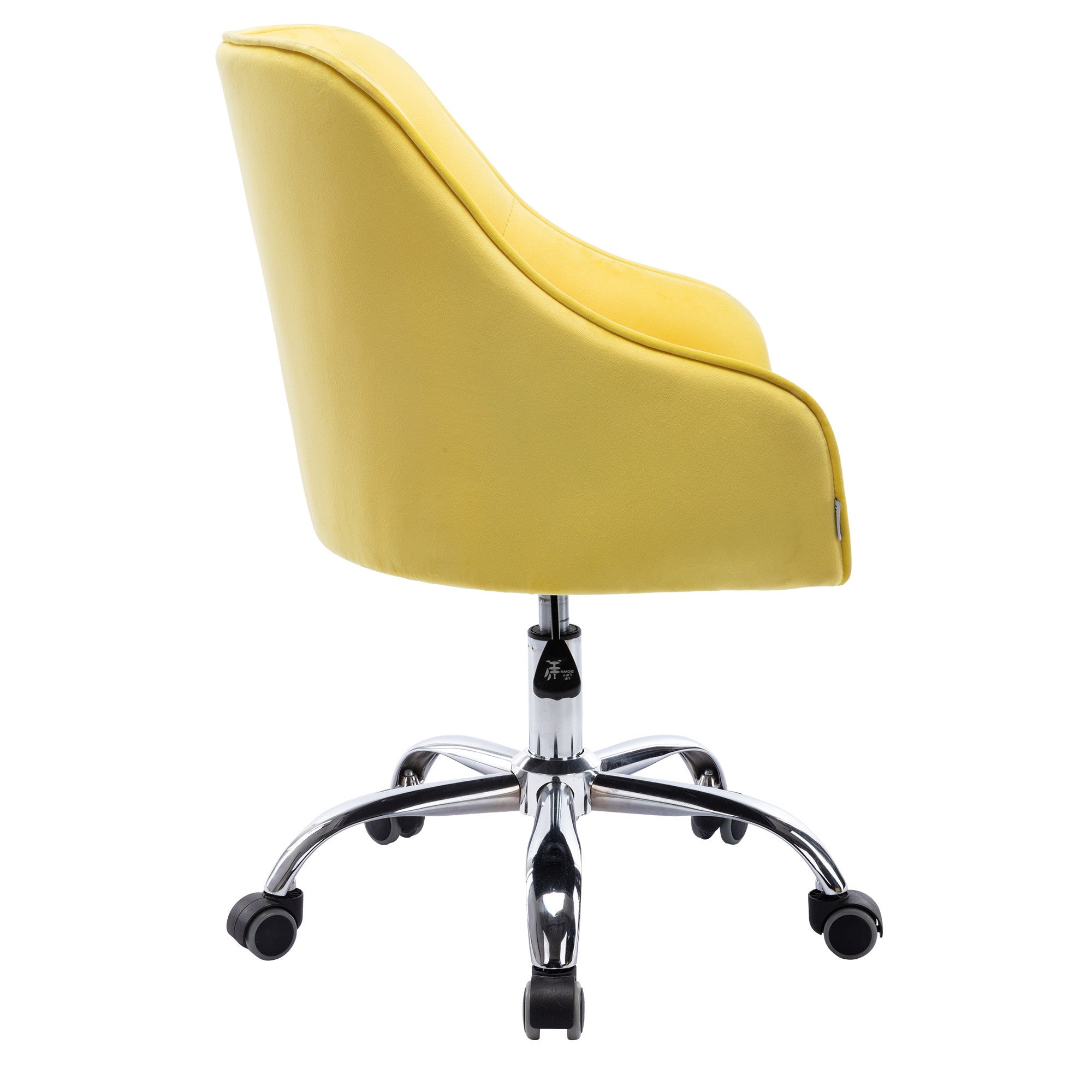 COOLMORE Velvet Home Office Desk Chair, Modern Cute Computer Chair, Wheels Swivel Height Adjustable Swivel Task Chair for Home Office (Yellow Velvet)