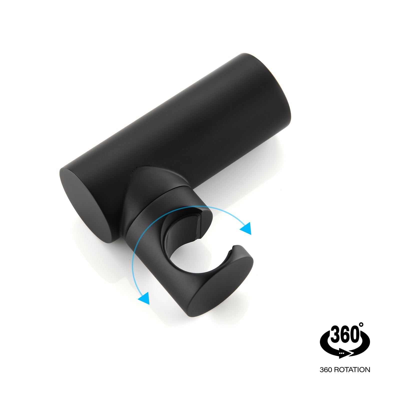 Contemporary matte black wall mounted bathroom shower set