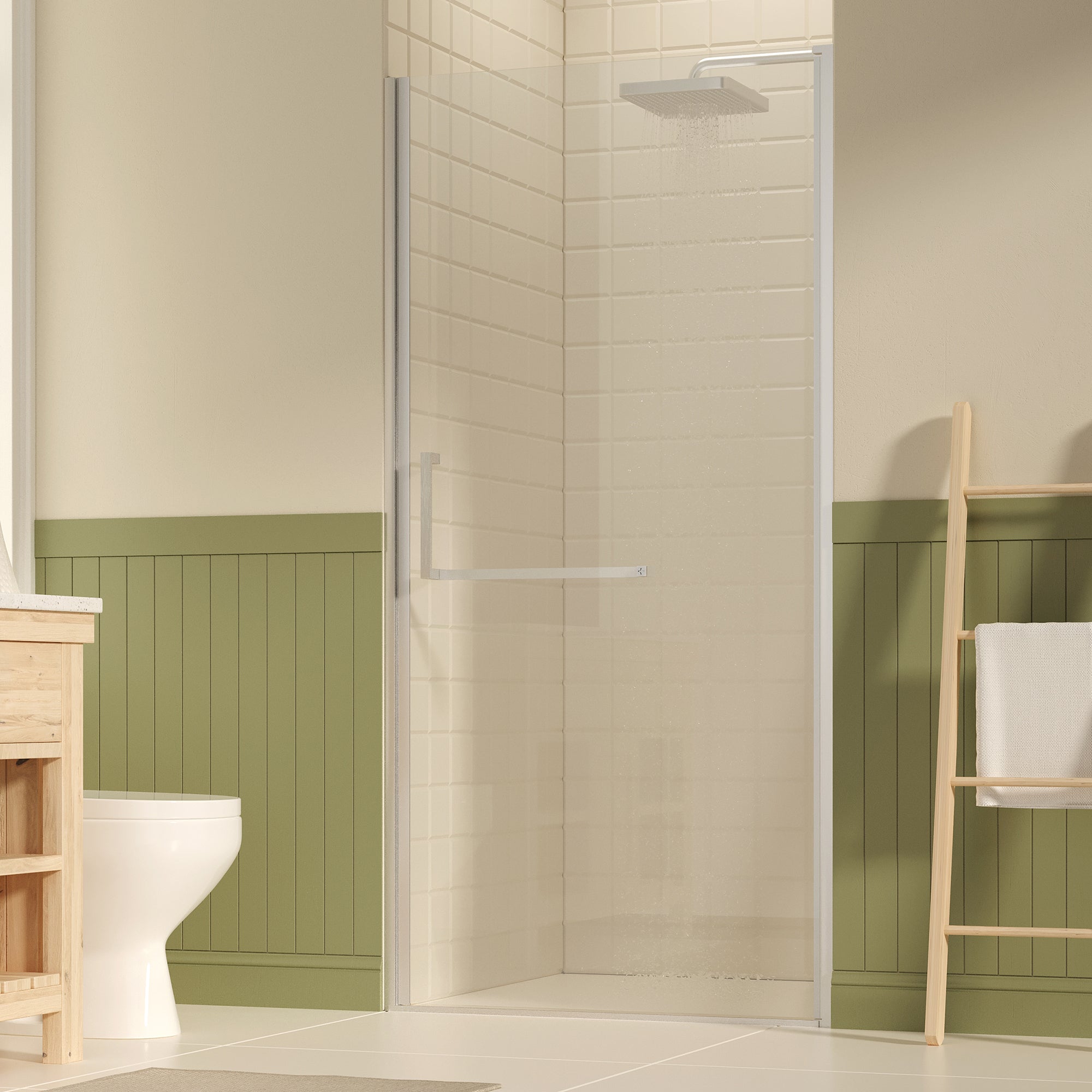 35-36 x 72 in Frameless Pivot Shower Door - 35-36 x 72 in / Brushed Nickel view 1